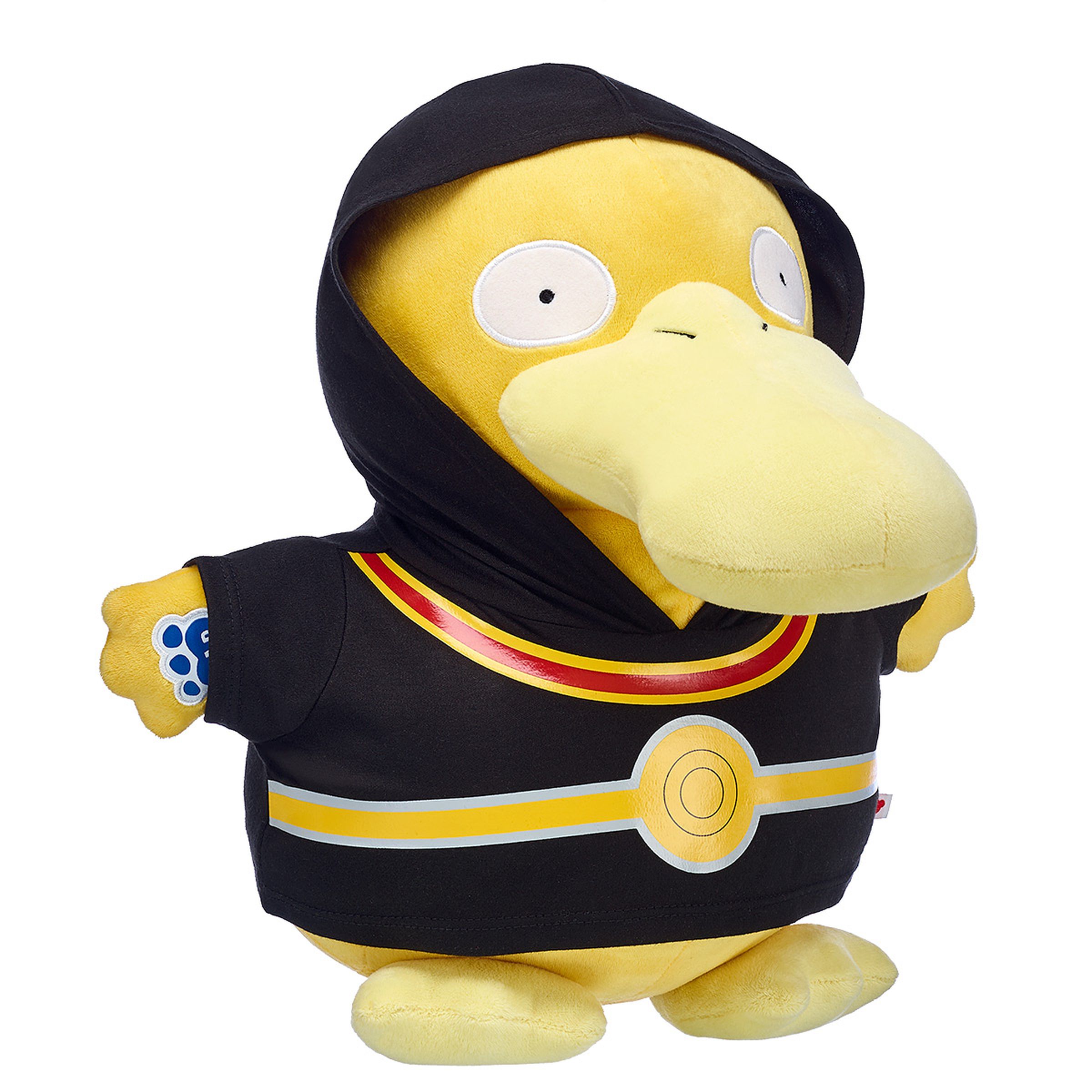 Psyduck in a Pokémon hoodie.