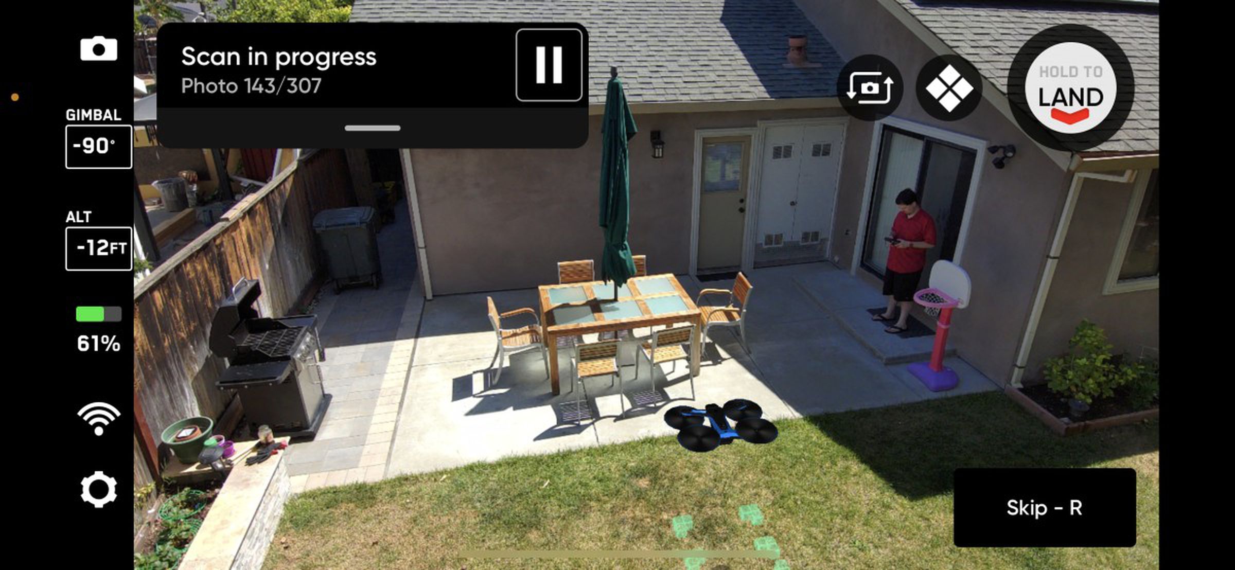 There’s an AR mode where you can keep track of a virtual Skydio drone as it makes its rounds.