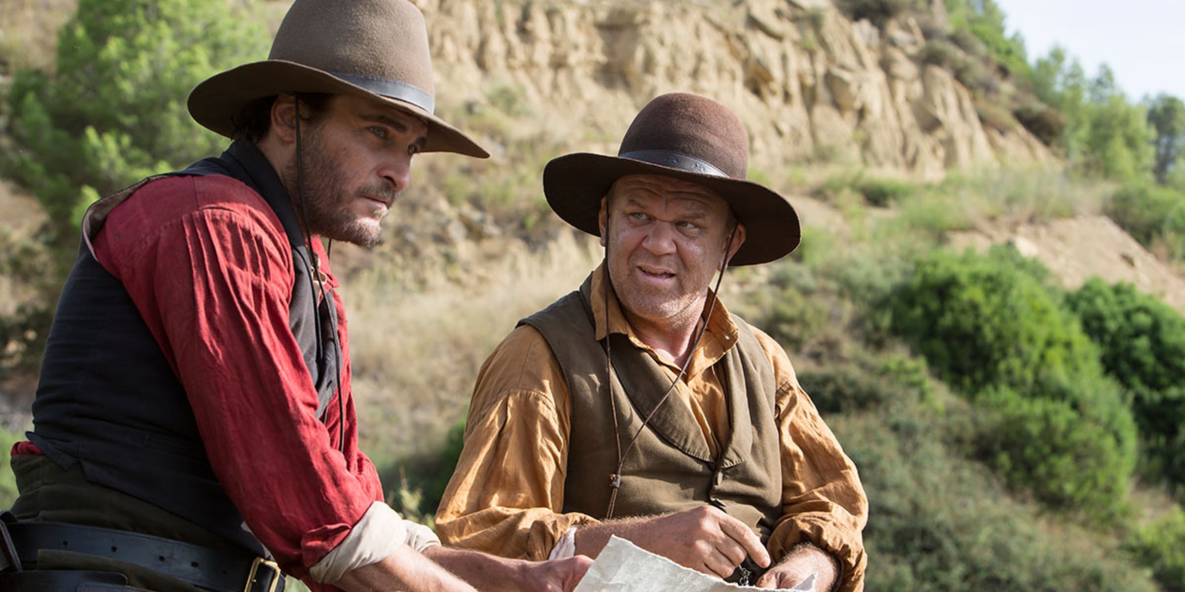 Joaquin Phoenix and John C. Reilly in The Sisters Brothers.