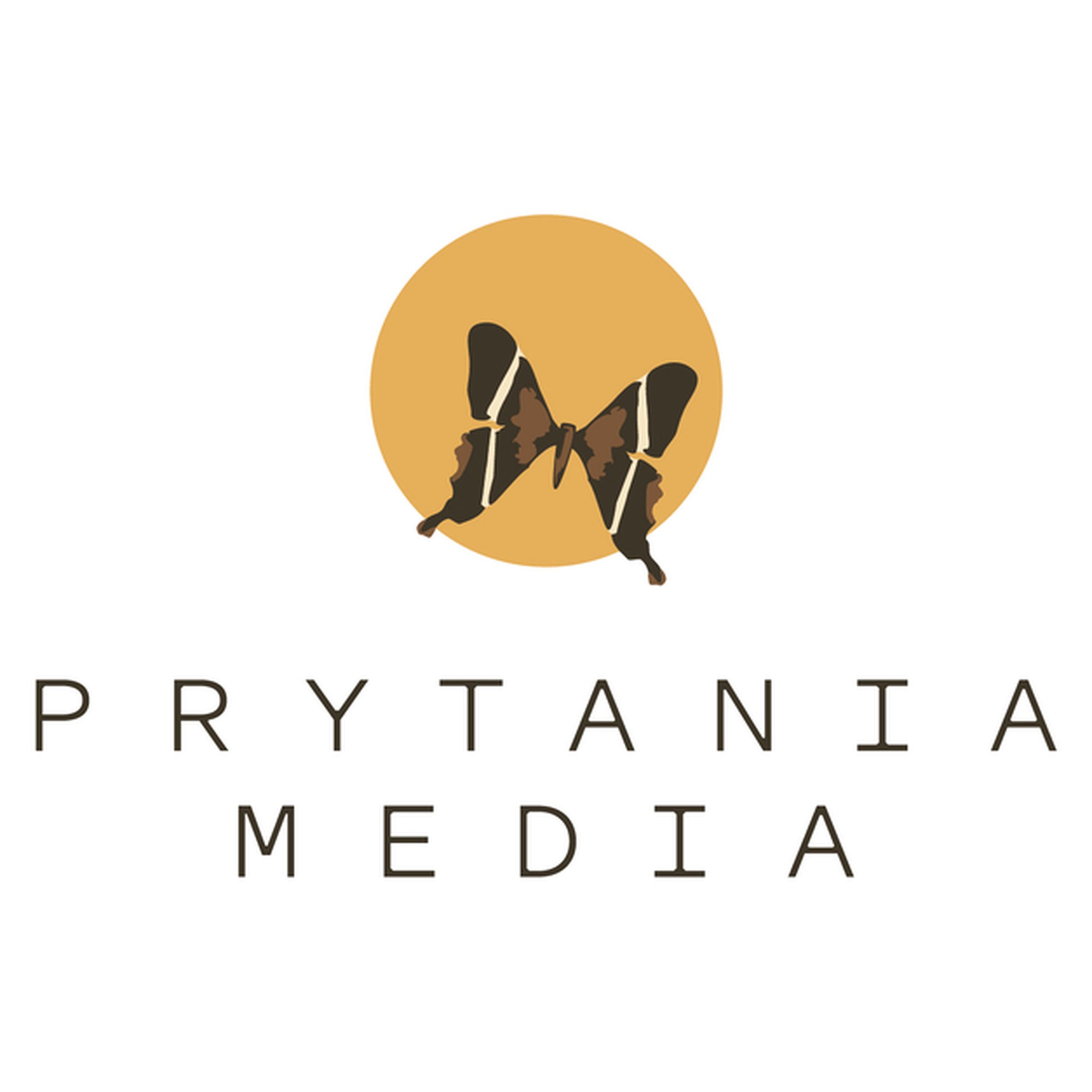 Logo of Prytania Media featuring a butterfly on a yellow circle over the text “Prytania Media”