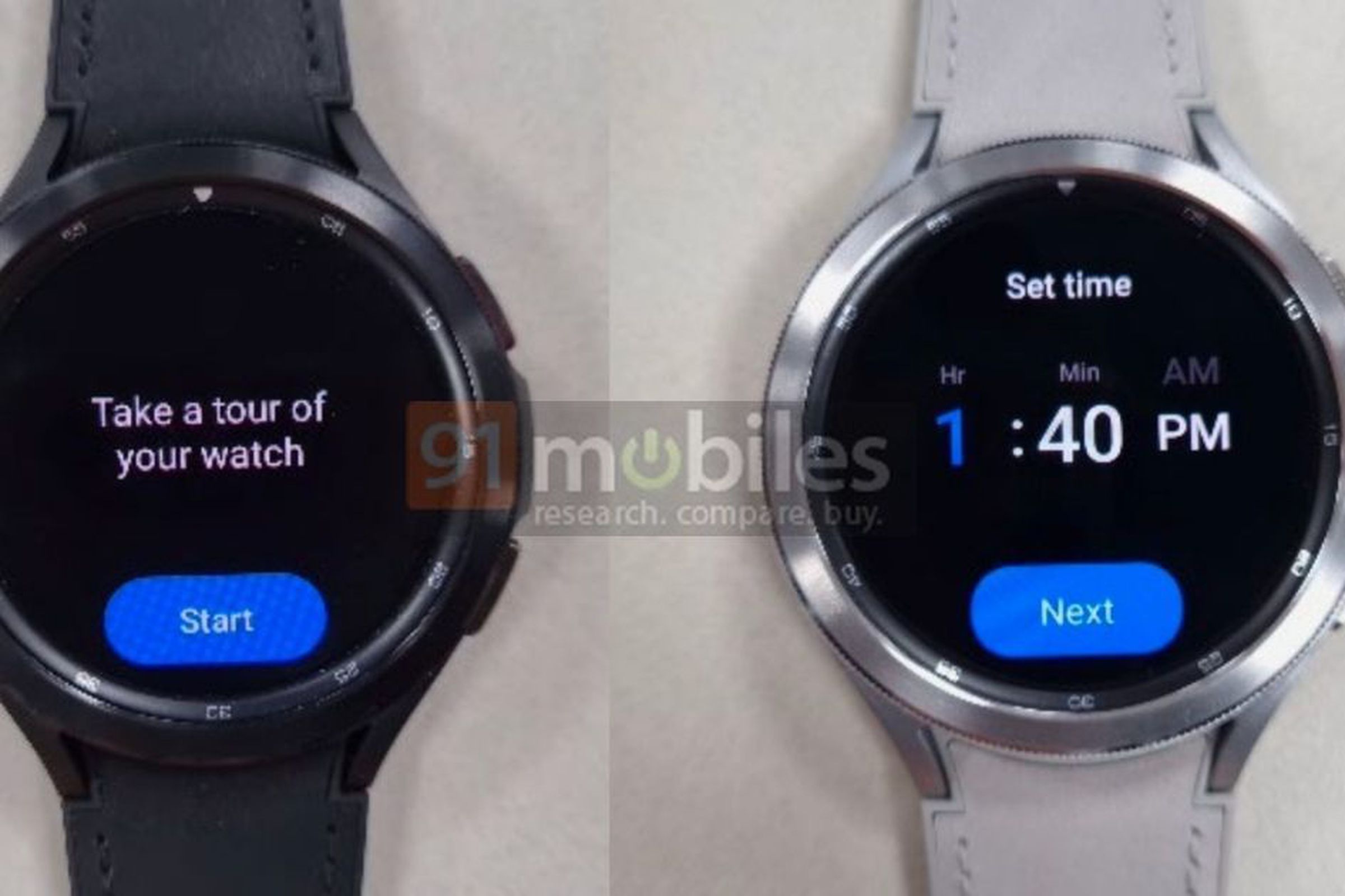 Photos of the rumored Samsung Galaxy Watch 4 Classic.