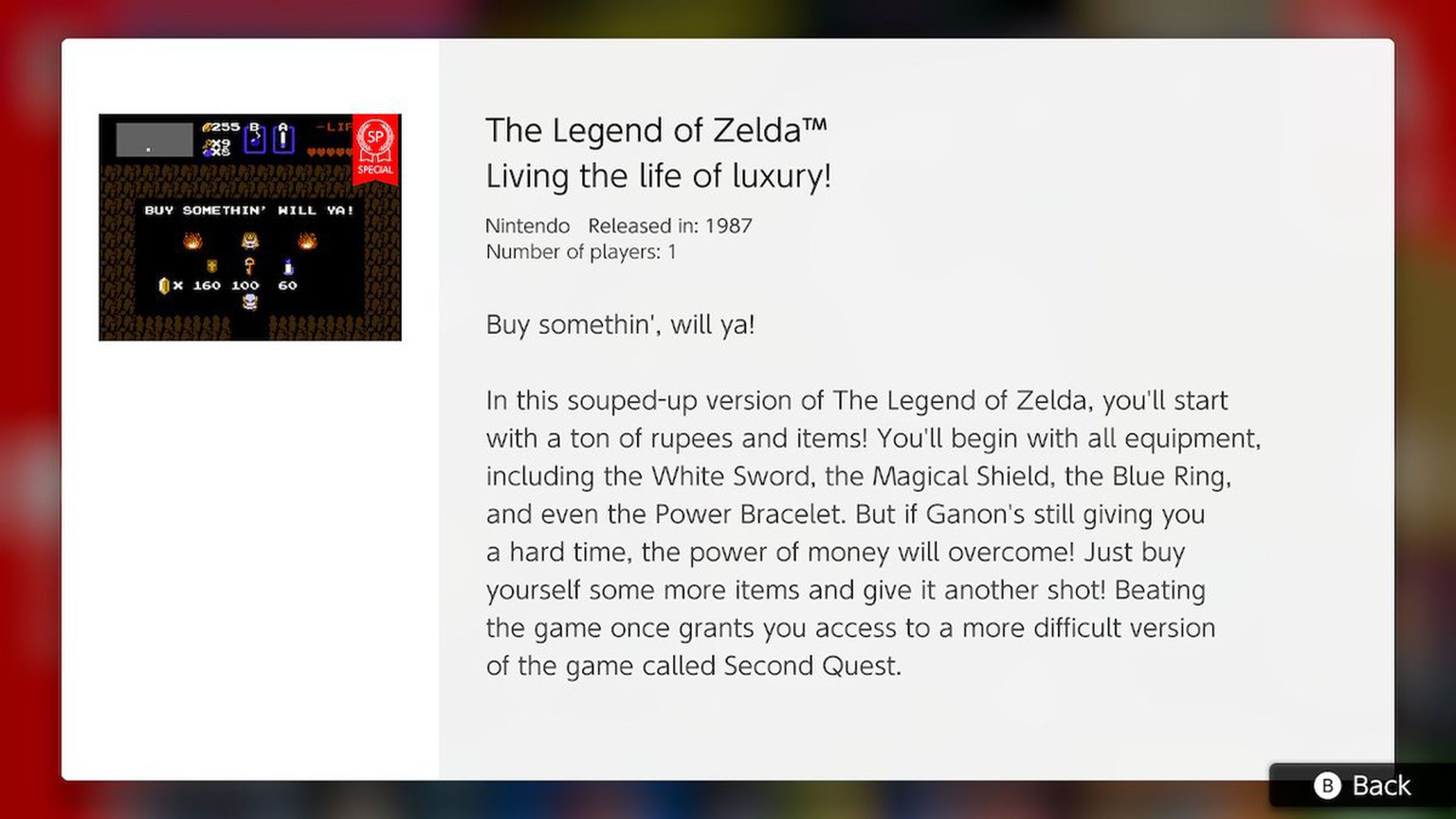 The Legend of Zelda: Living the life of luxury!