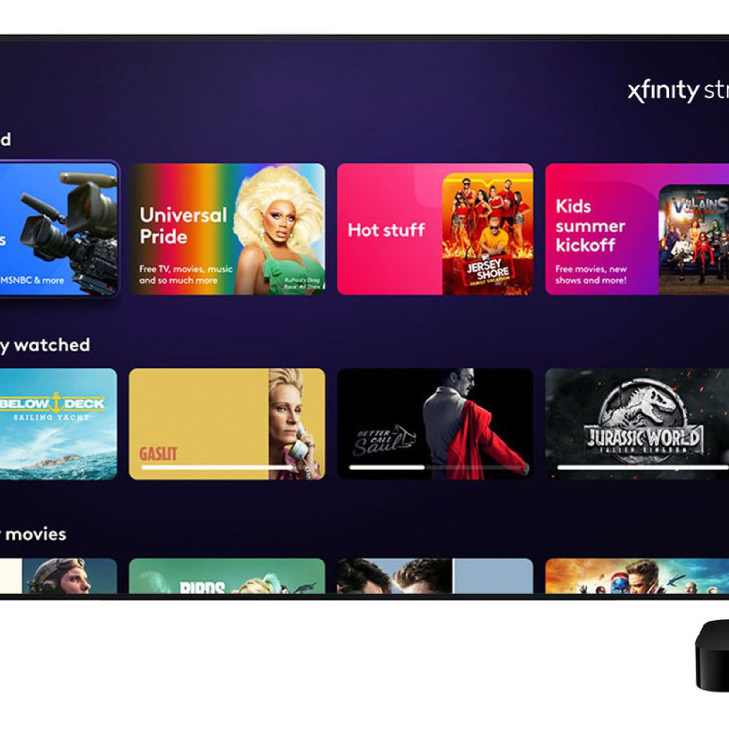 Comcast Xfinity Stream app on Apple TV