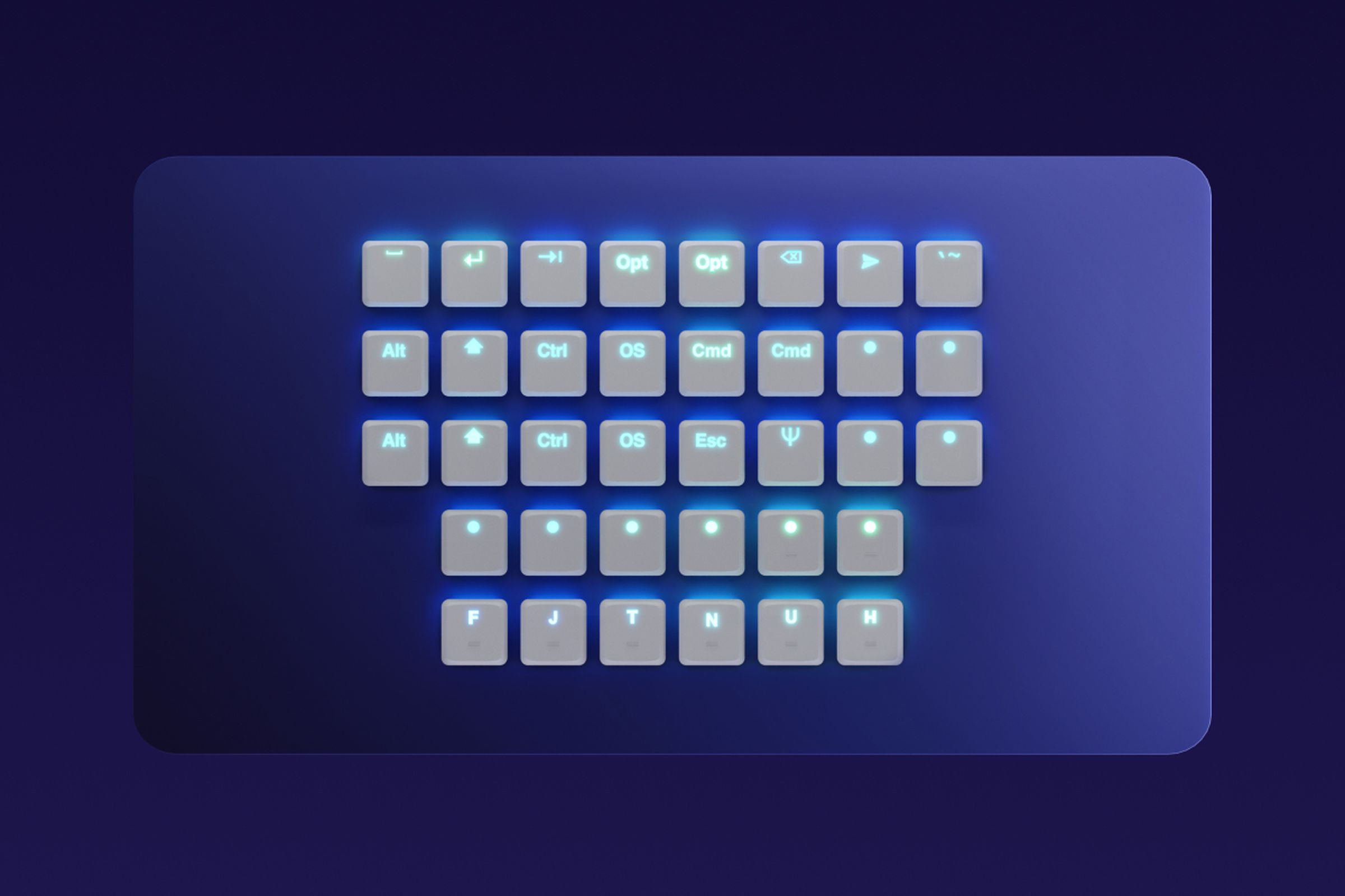 <em>All Voyager kits come with these 36 additional keycaps for some customization.</em>