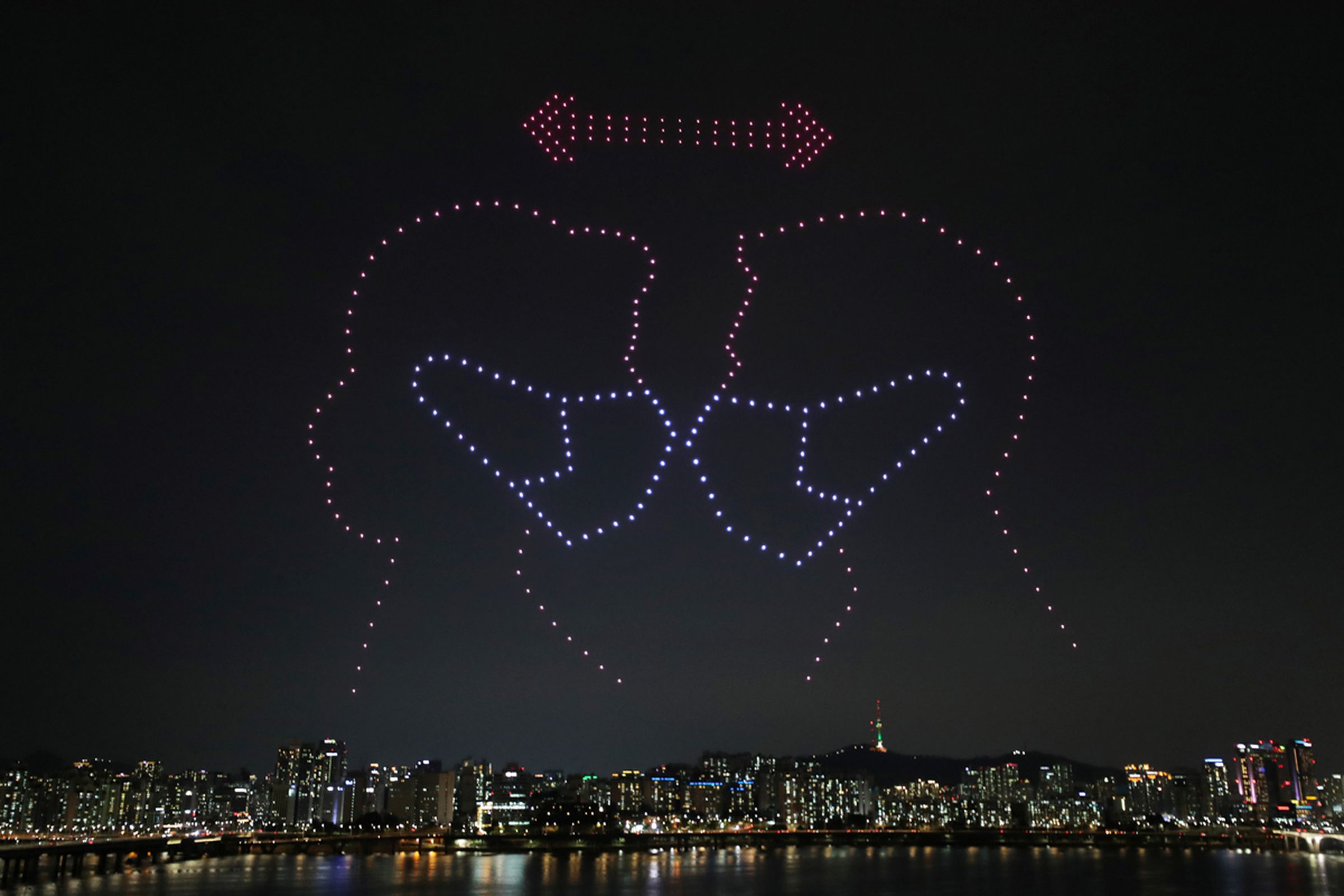 Drones remind citizens in Seoul, South Korea, to wear masks and observe social distancing guidelines.