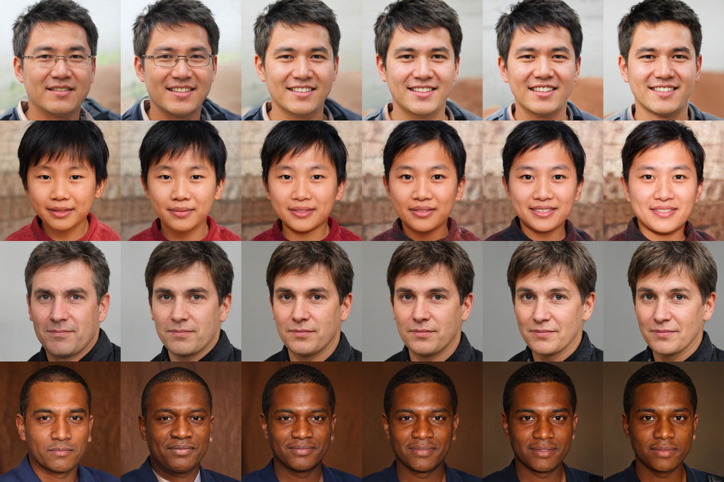 The winning entry used a GAN to generate faces that varied by skin tone, width, and masculine versus feminine features. 