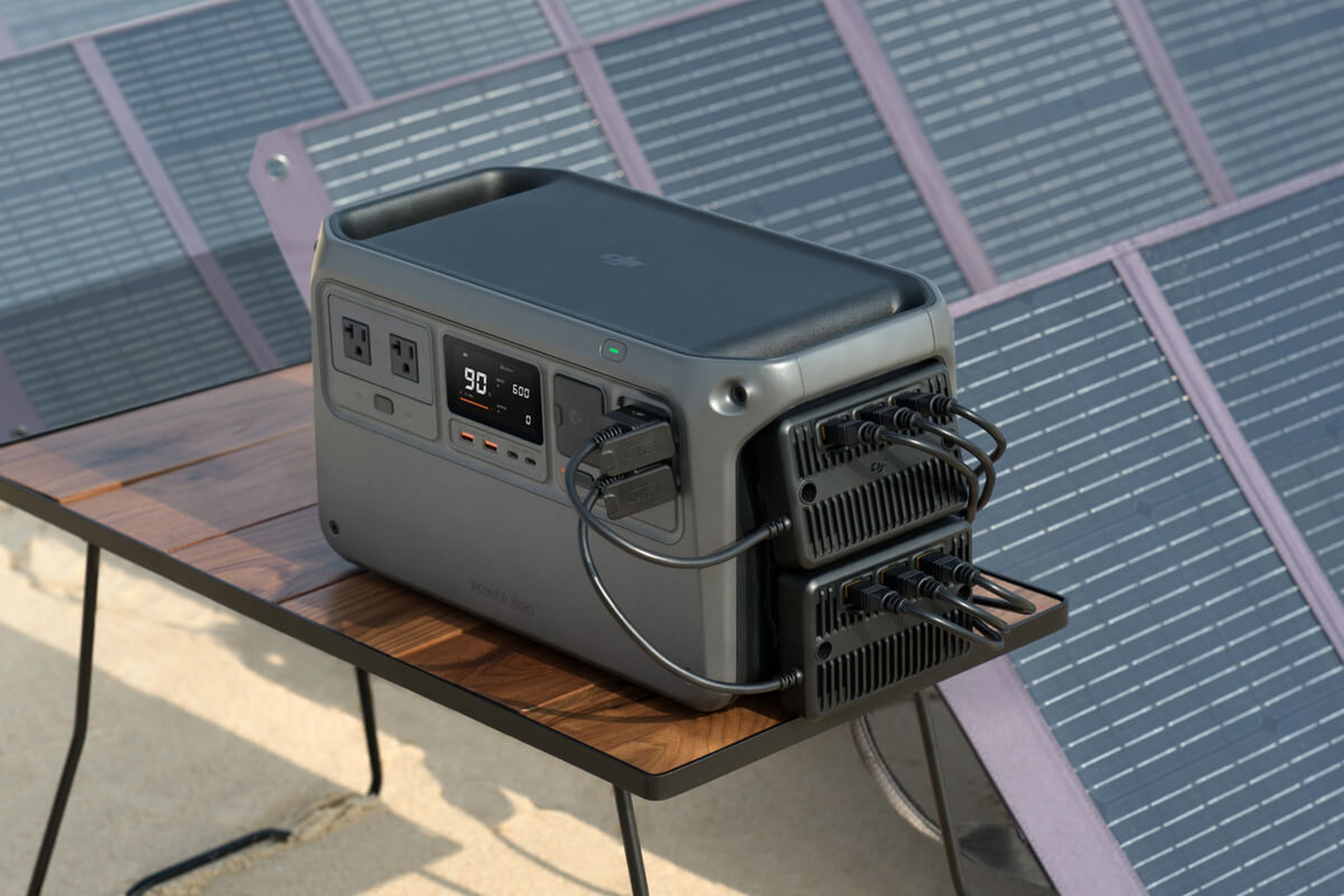 The Power 1000 shown with two solar MPPT controllers bolted on.