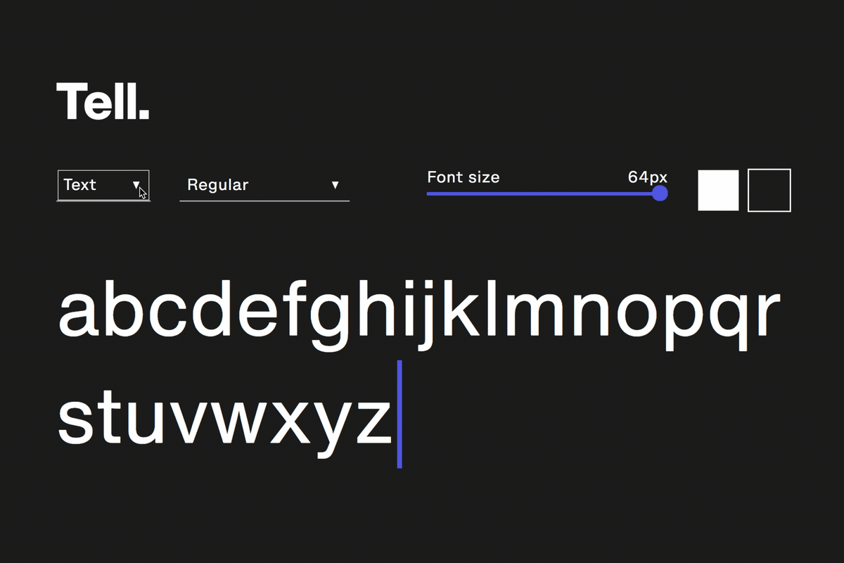 Toggling through Helvetica Now text, display, and micro