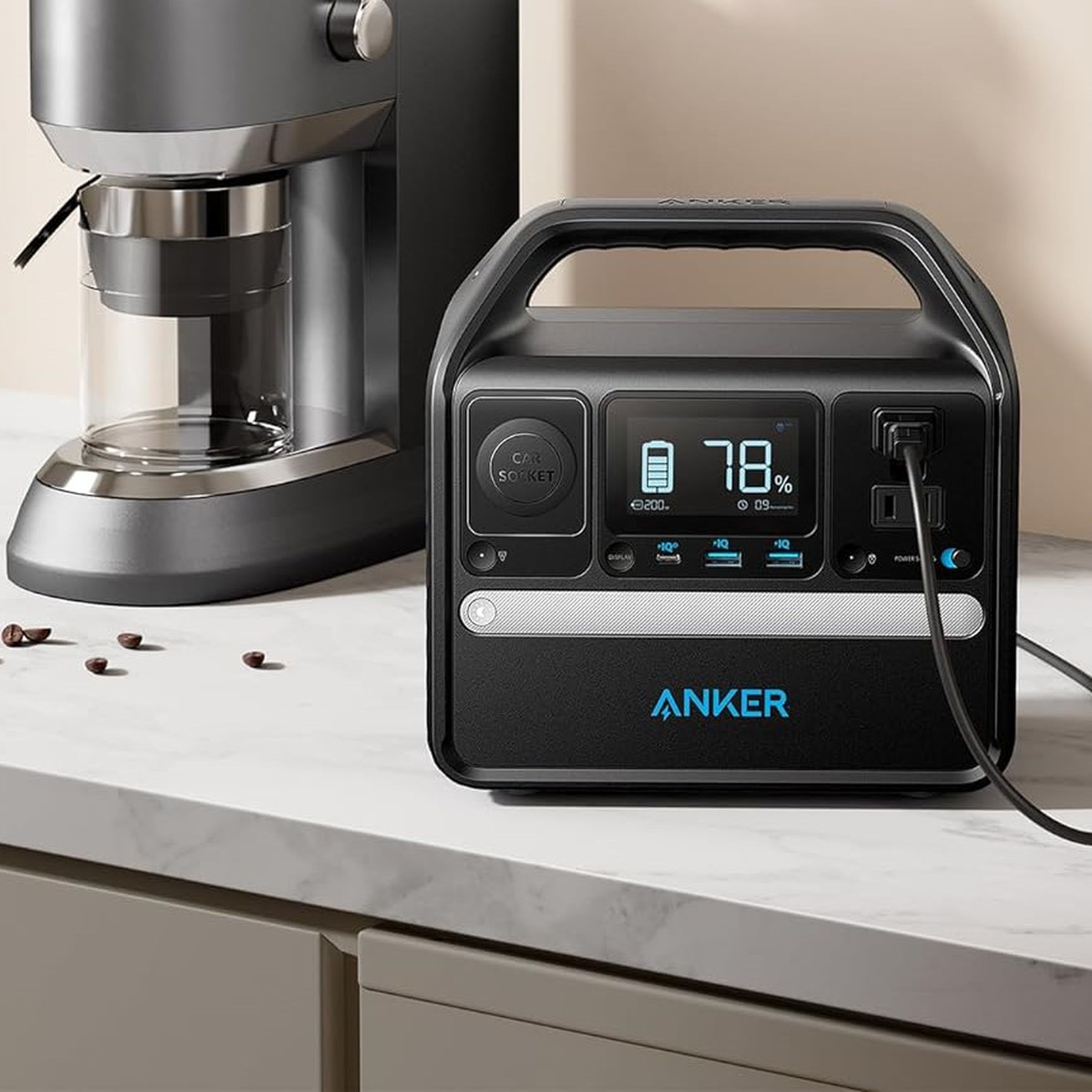 Anker 521 portable power station sitting on counter