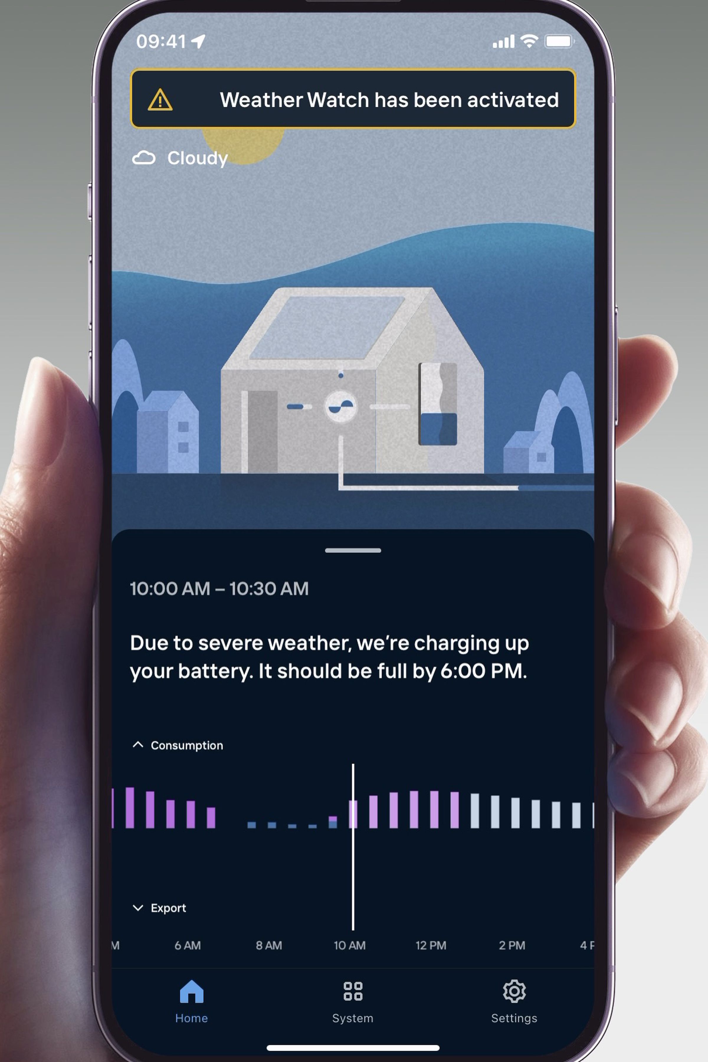 Lunar Energy’s app includes connected services that can make proactive decisions to help you through situations like expected power outages.