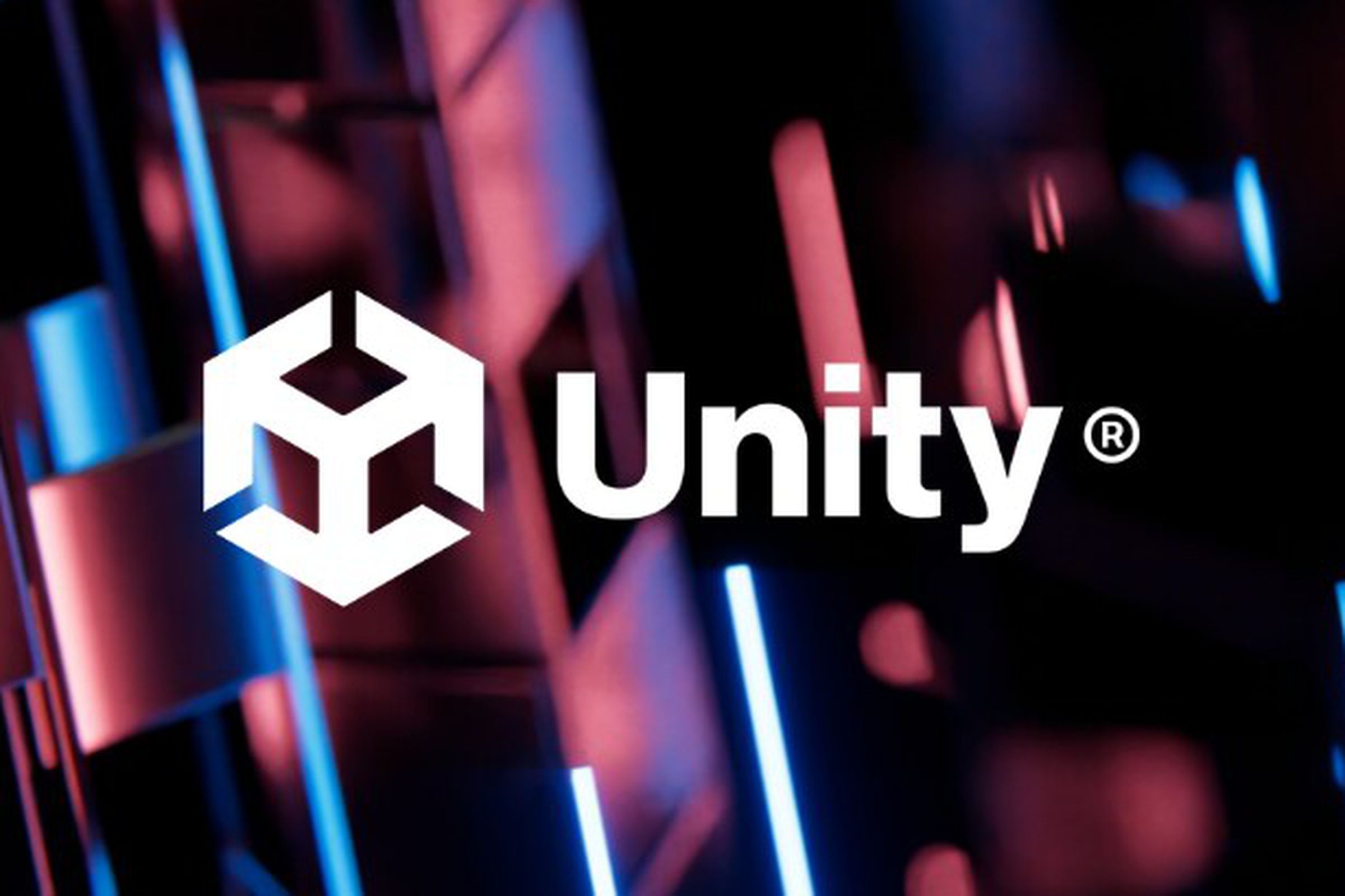 Image from Unity’s website featuring the company’s logo against a colorful background.