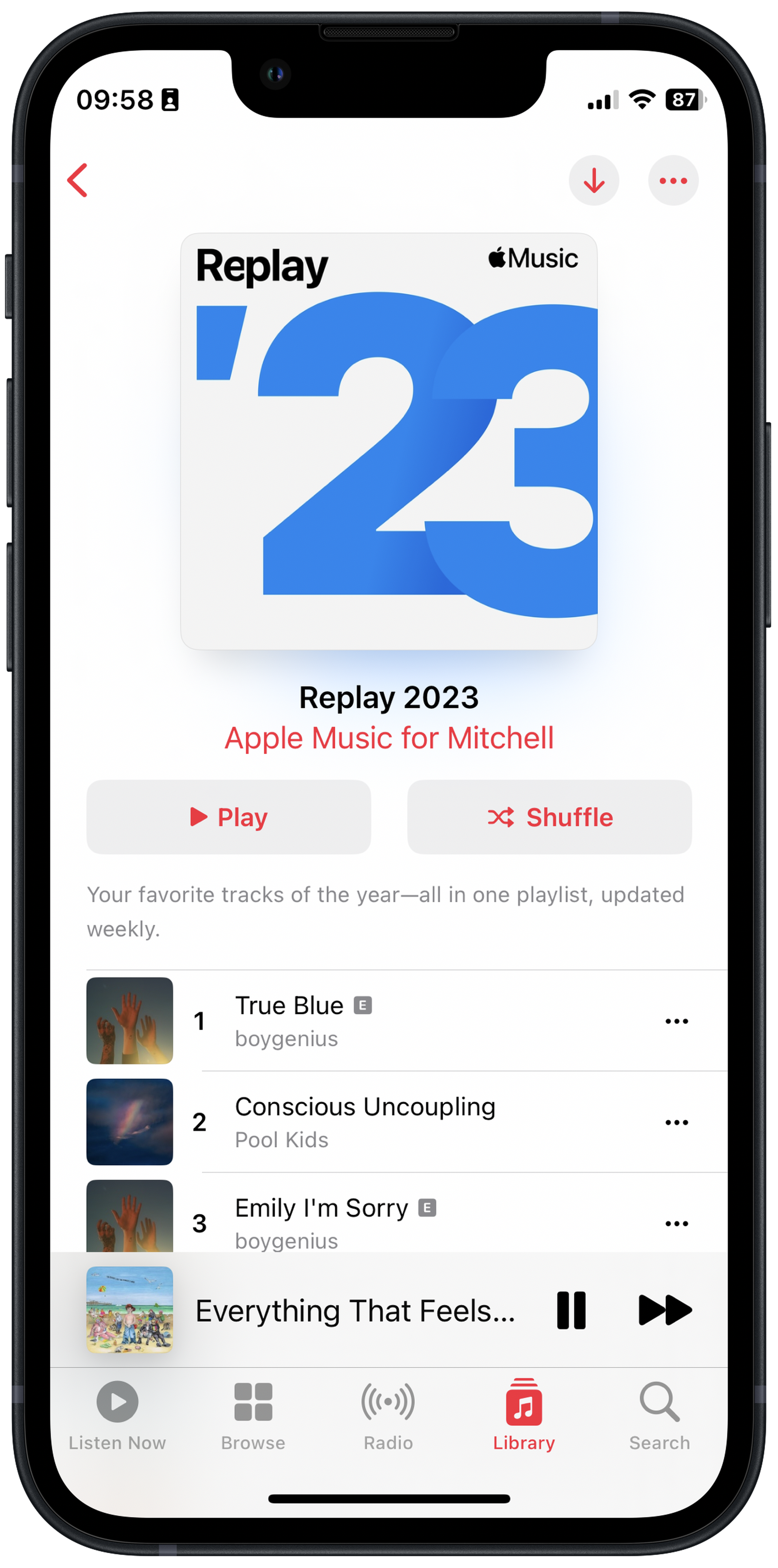 La lista de reproducción de Apple Music Replay 2023 está aquí para realizar un seguimiento de tus canciones favoritas