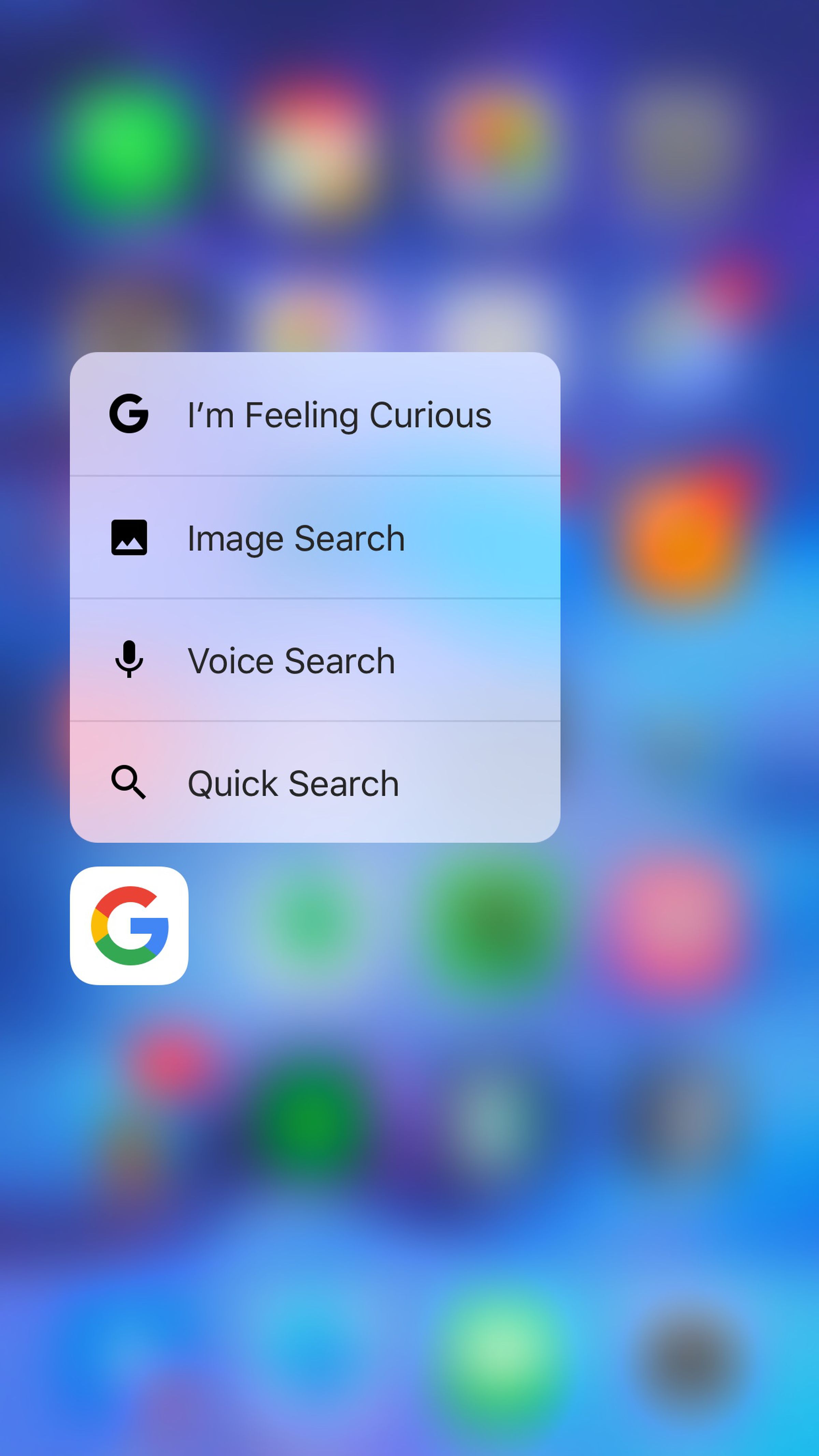Google for iOS 'I'm Feeling Curious' screenshots