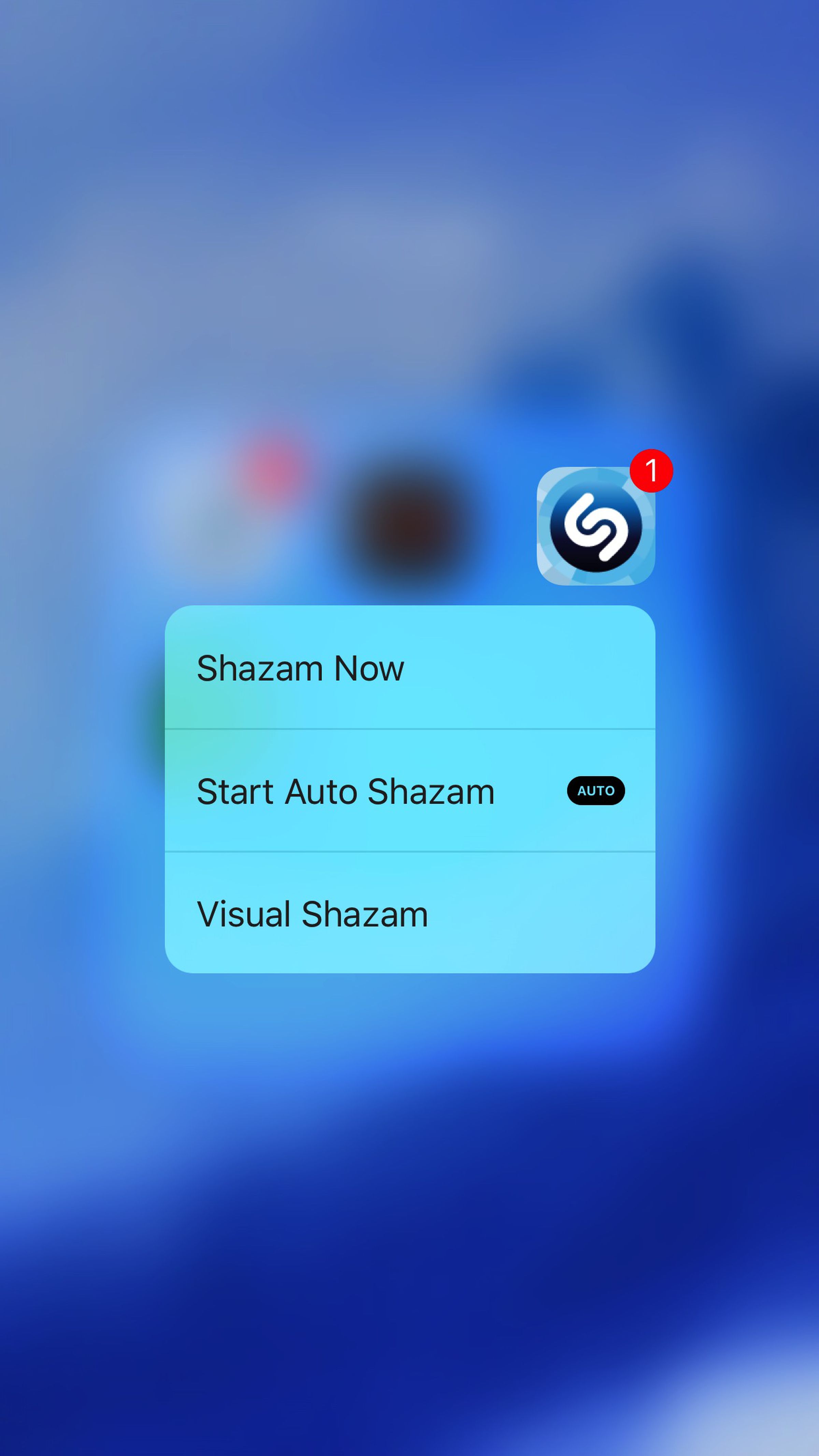 3D Touch Shazam
