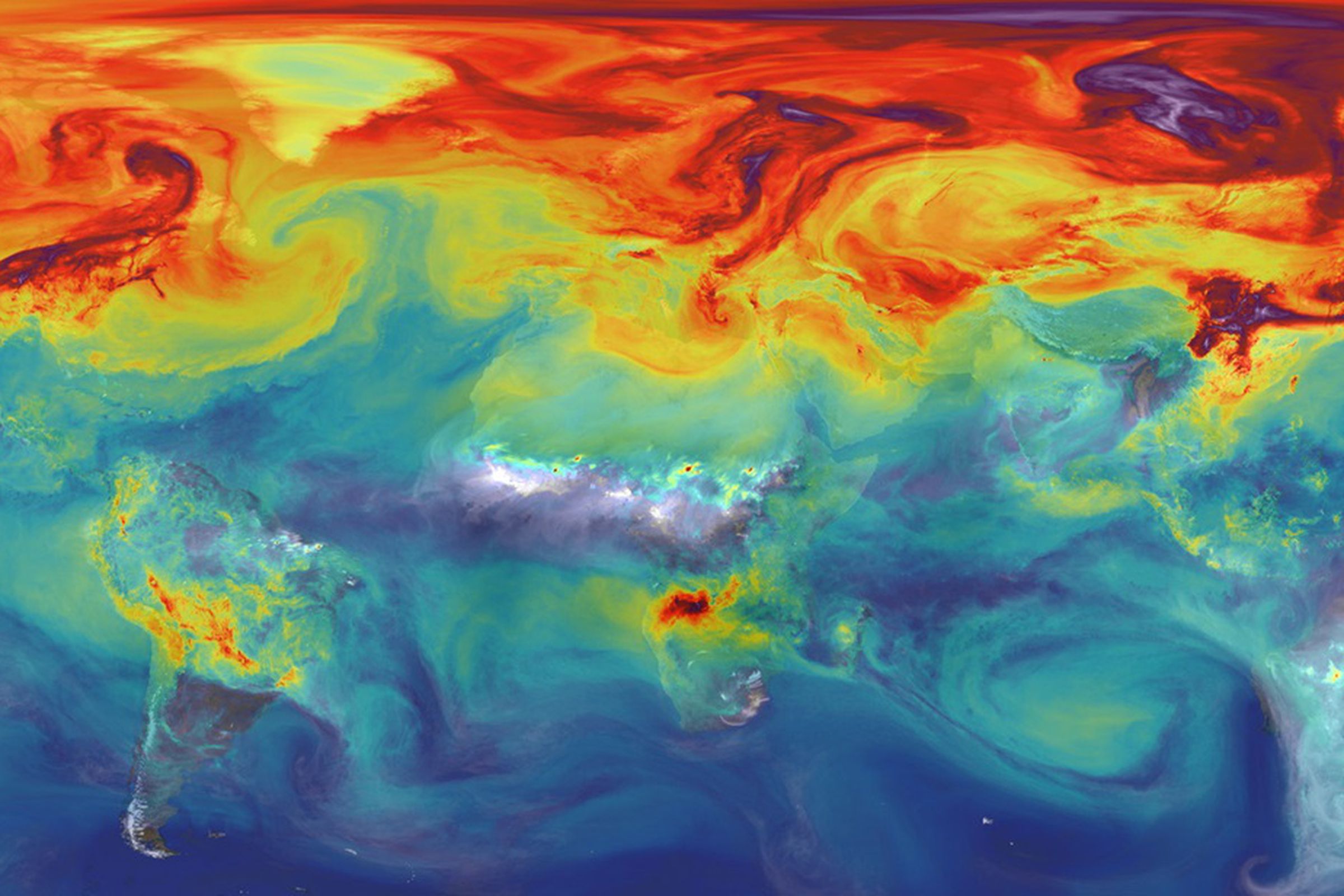 NASA is advancing new tools like the supercomputer model that created this simulation of carbon dioxide in the atmosphere to better understand what will happen to Earth’s climate if the land and ocean can no longer absorb nearly half of all climate-warming CO2 emissions.