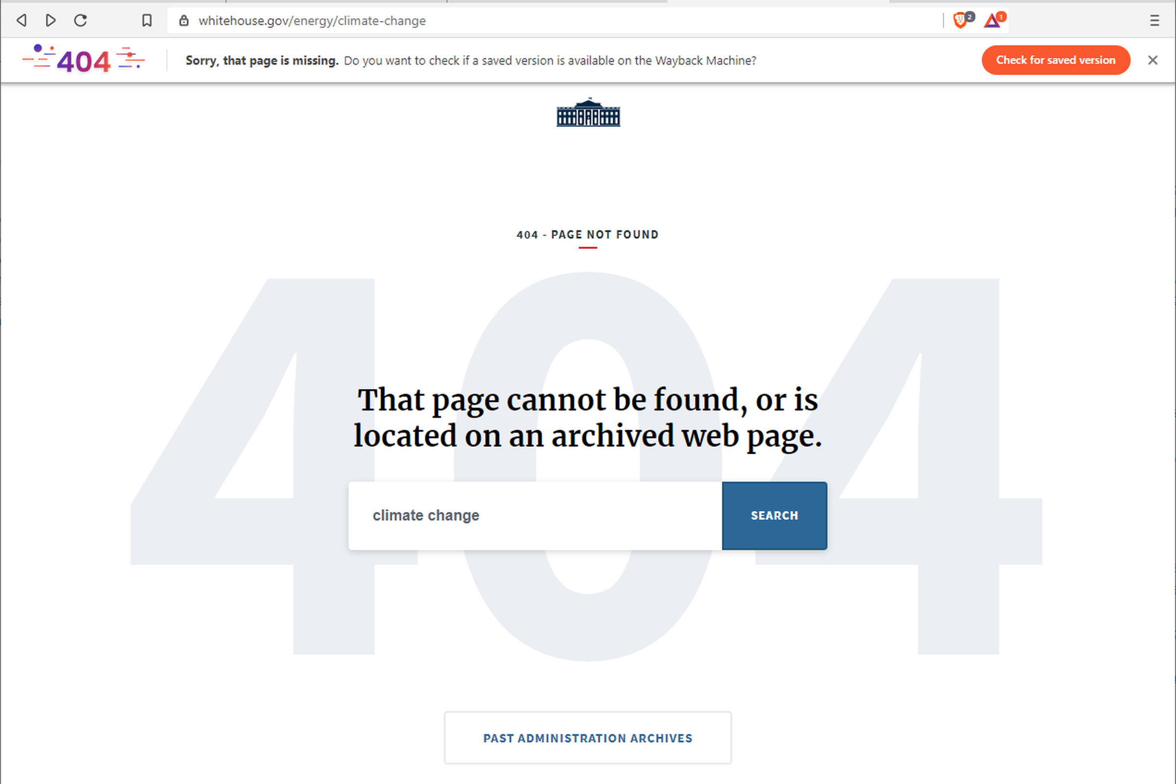 The browser will generate a notification when it detects a 404 error code.