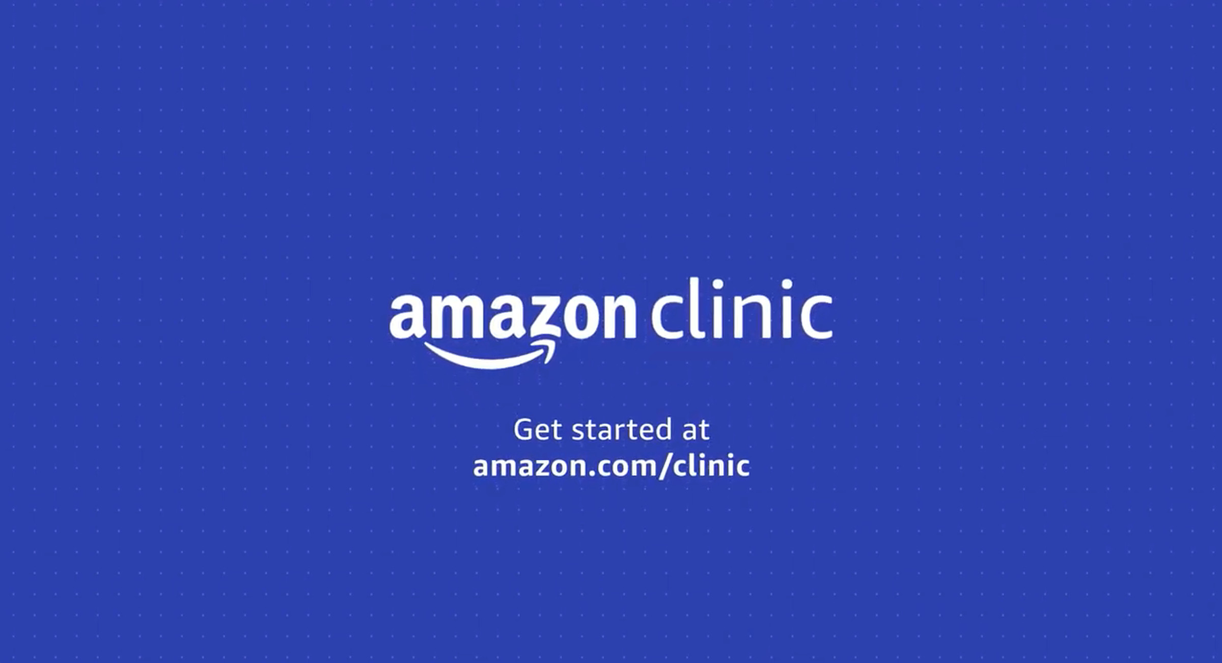 An Amazon Clinic logo on a purple background.