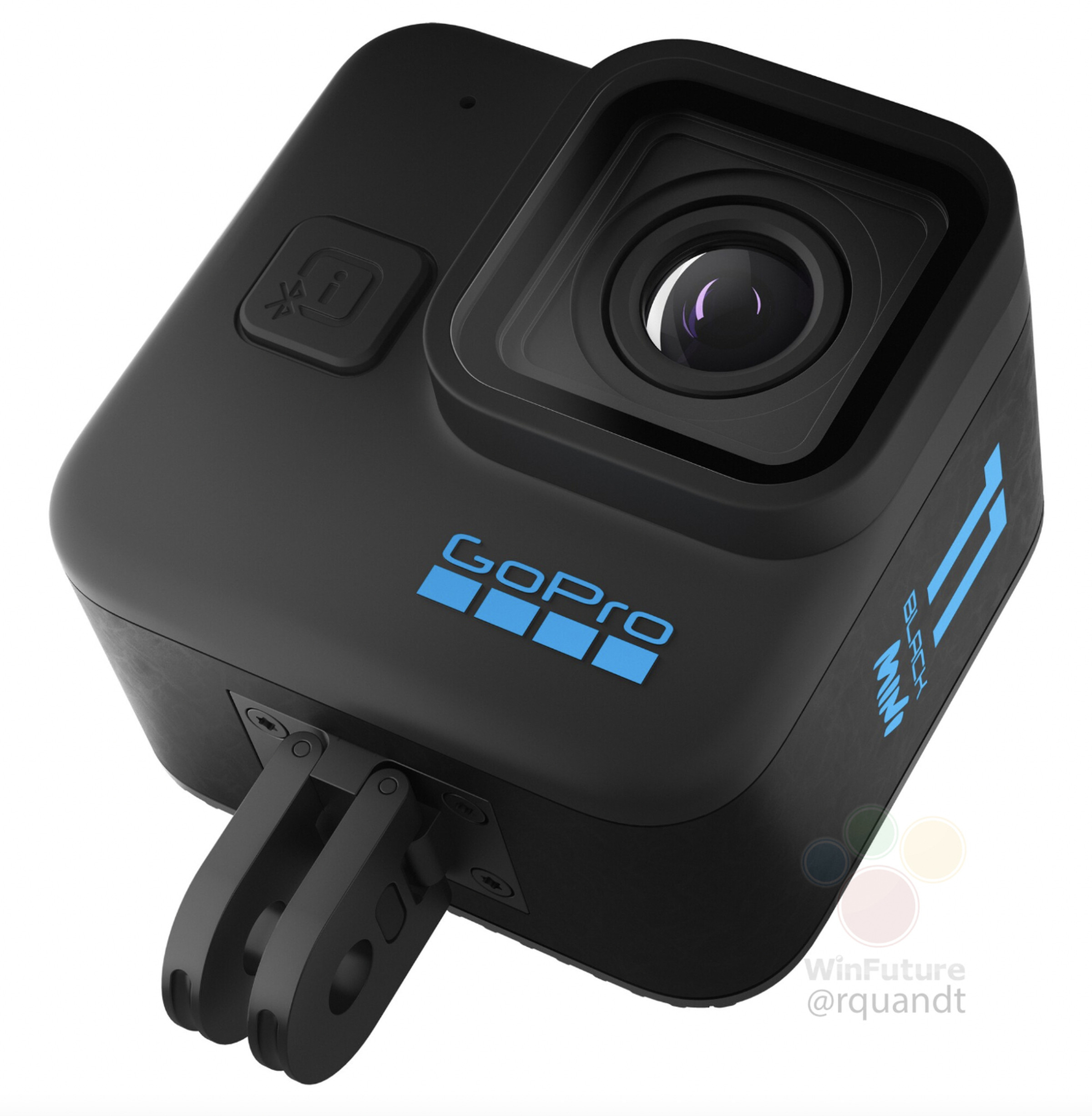 Leaked image shows the GoPro Hero 11 Black Mini at an angle