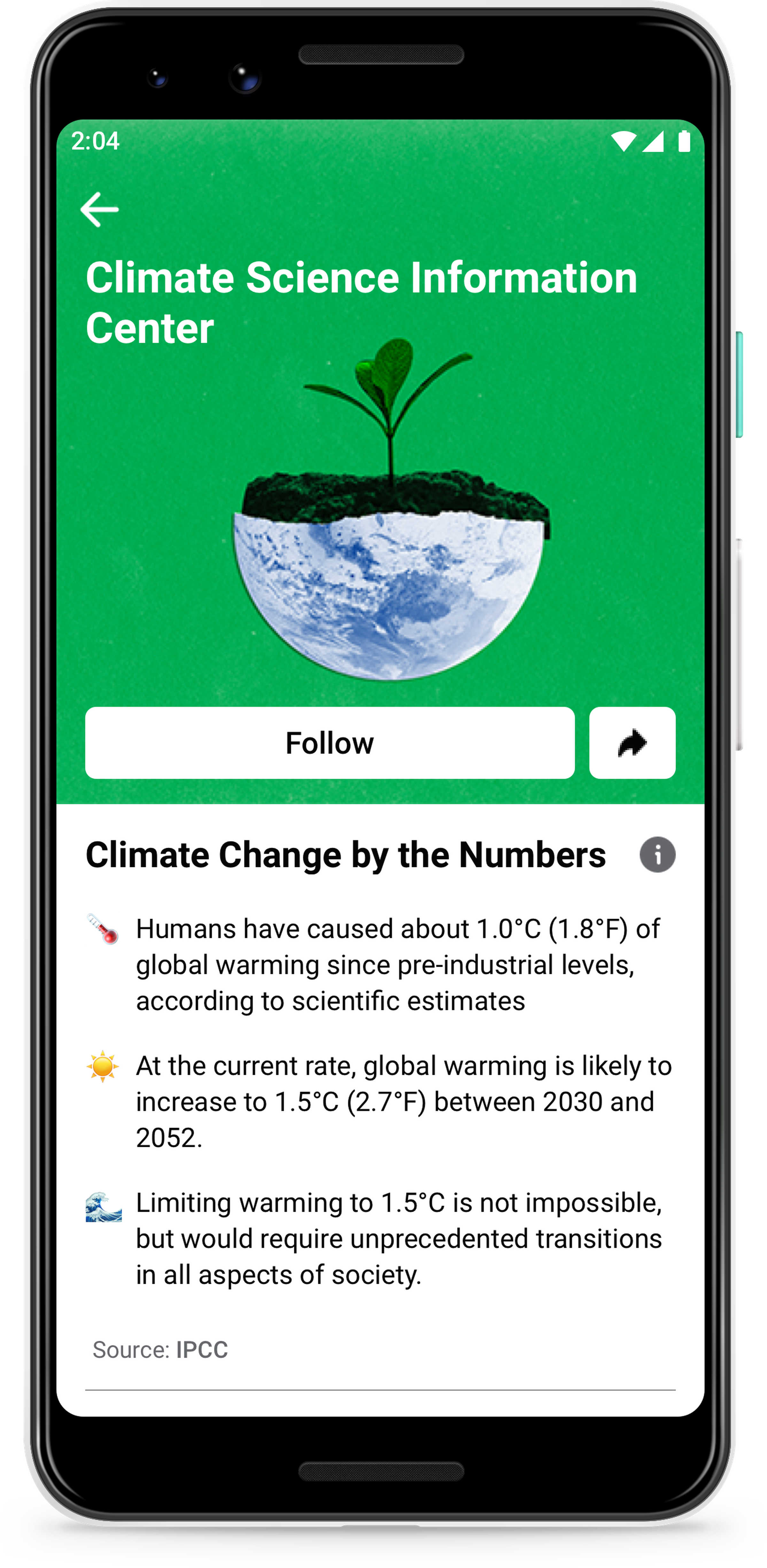 Facebook launched its “Climate Science Information Center” in the US, Germany, the UK, and France 