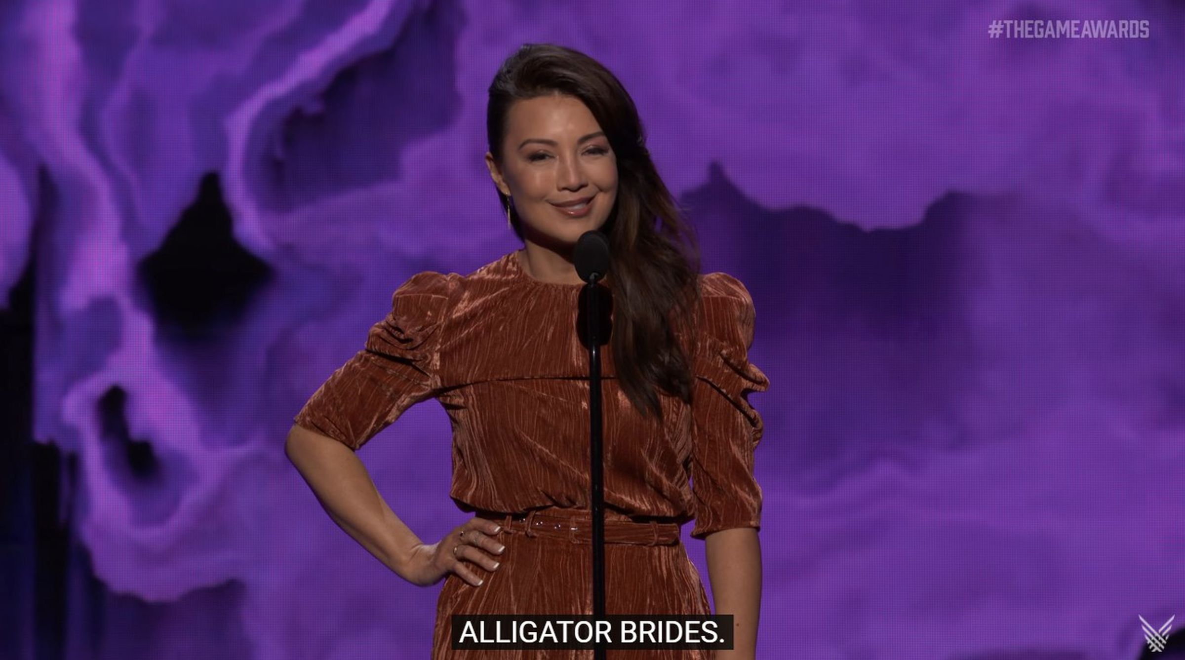 You’d be forgiven for thinking this is just YouTube’s caption service being its normal weird self, but she actually said “alligator brides.”