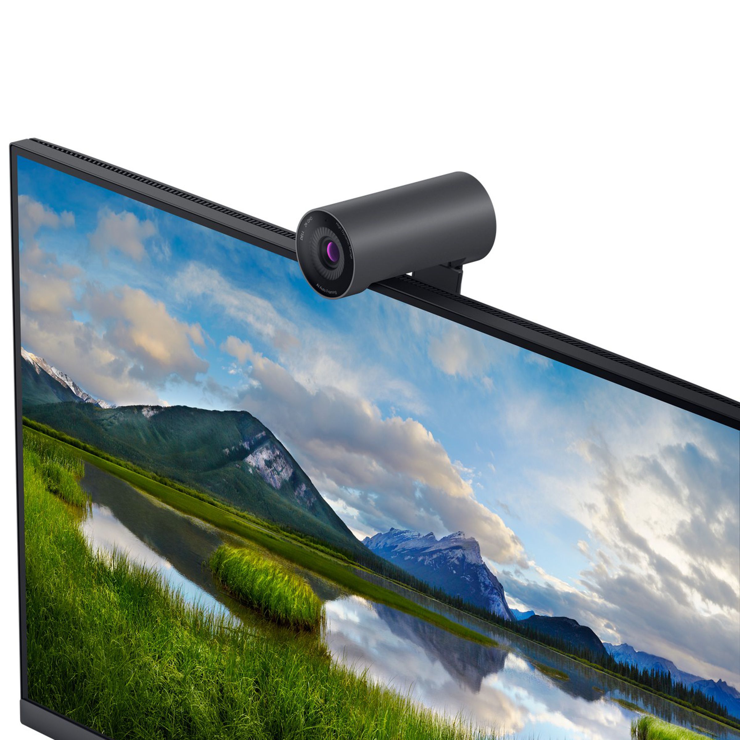 The Dell Pro Webcam WB5023 has an integrated universal mounting clip and comes with a magnetic lens cap.