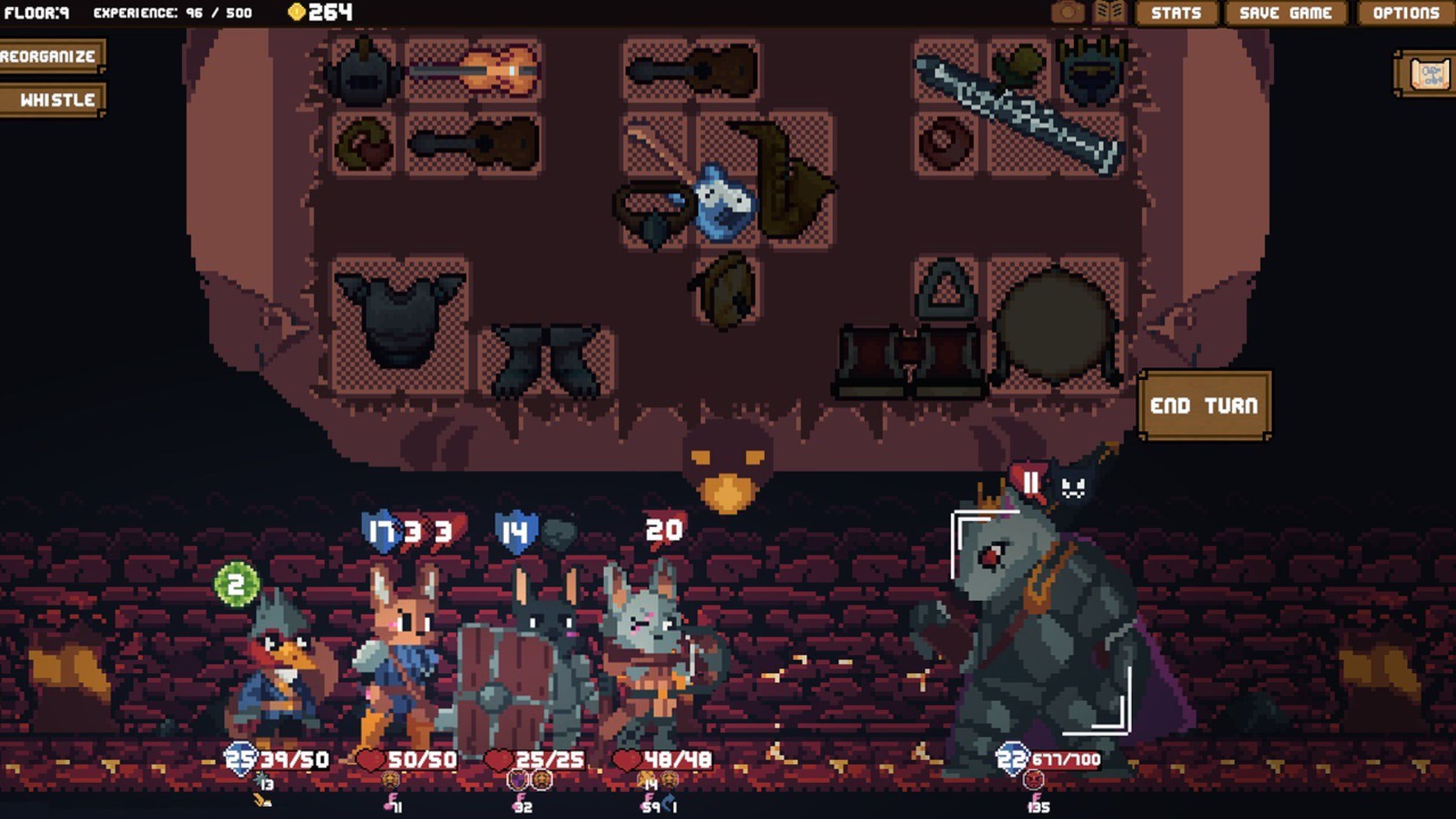 A screenshot from the video game Backpack Hero.