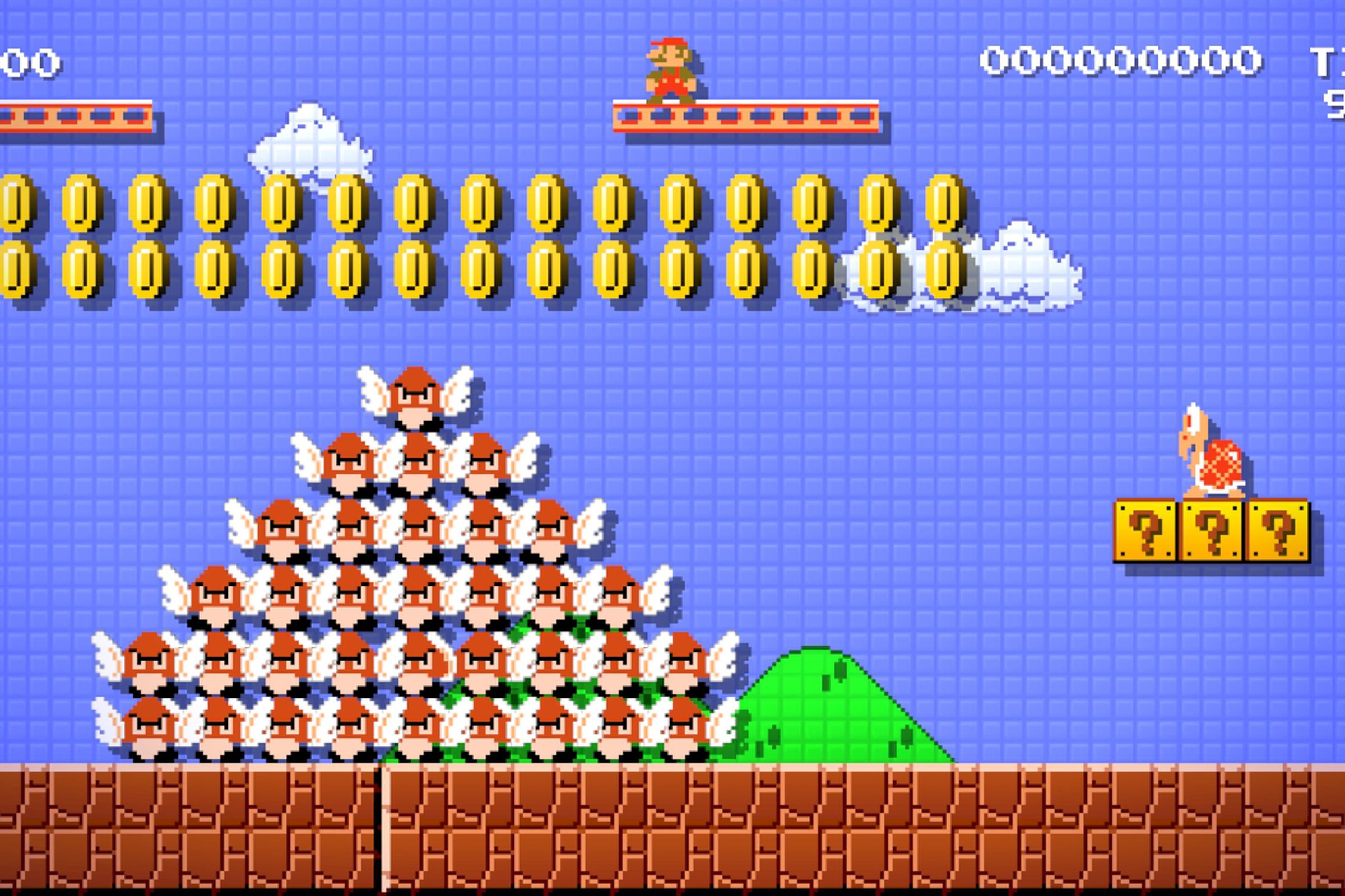 A screenshot from the video game Super Mario Maker for the Nintendo Wii U.