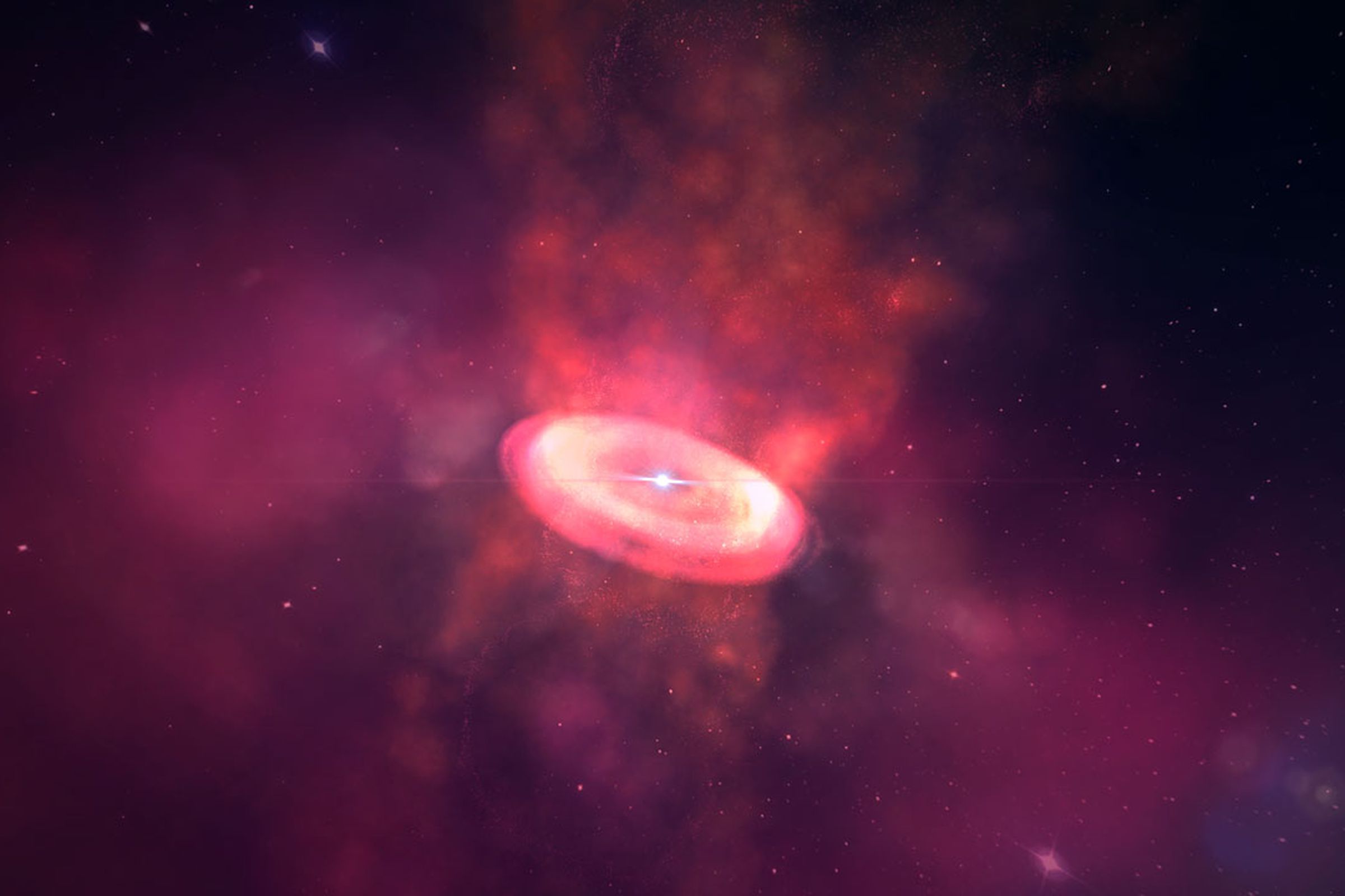 Artist impression of the protostar’s whirlwind 