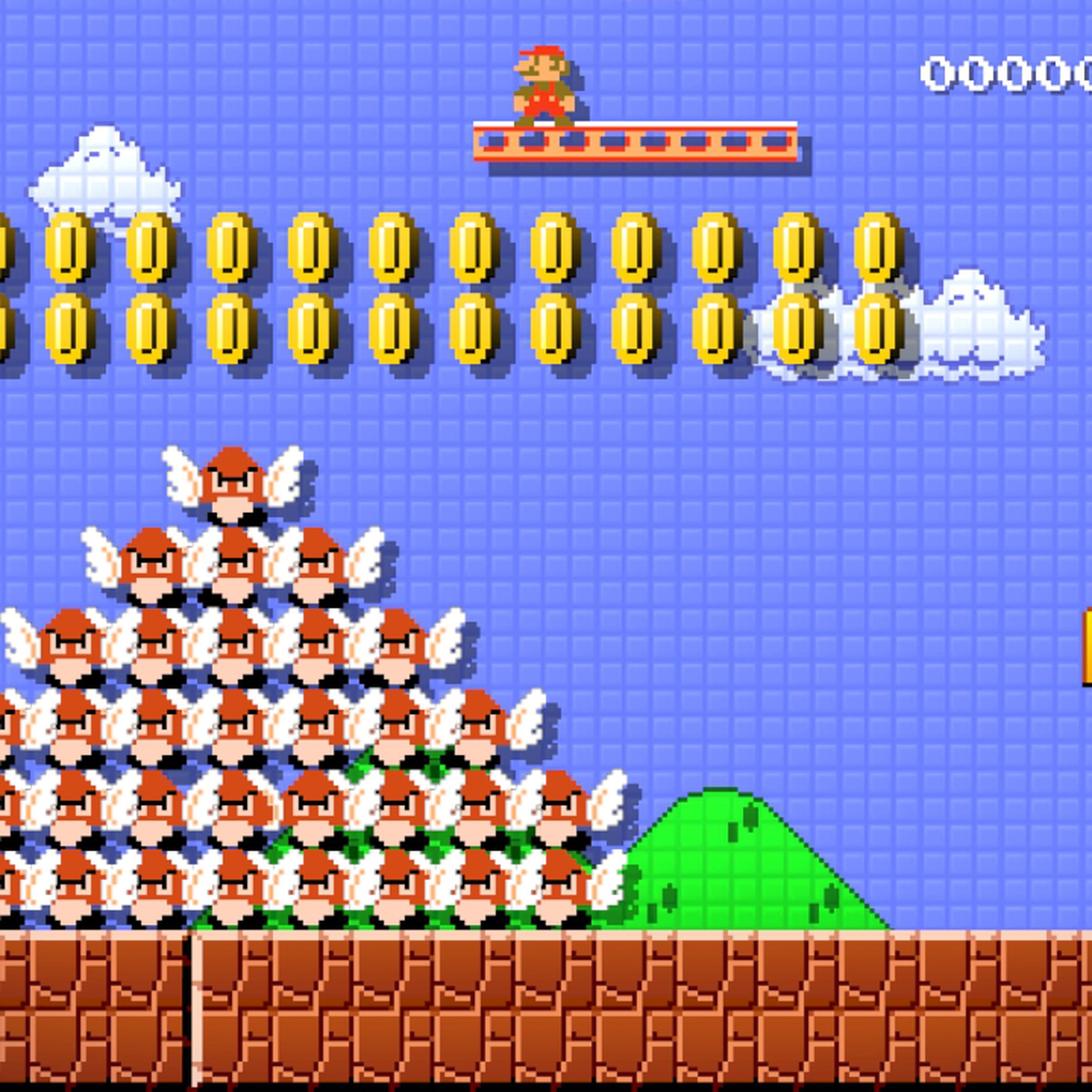A screenshot from the video game Super Mario Maker for the Nintendo Wii U.