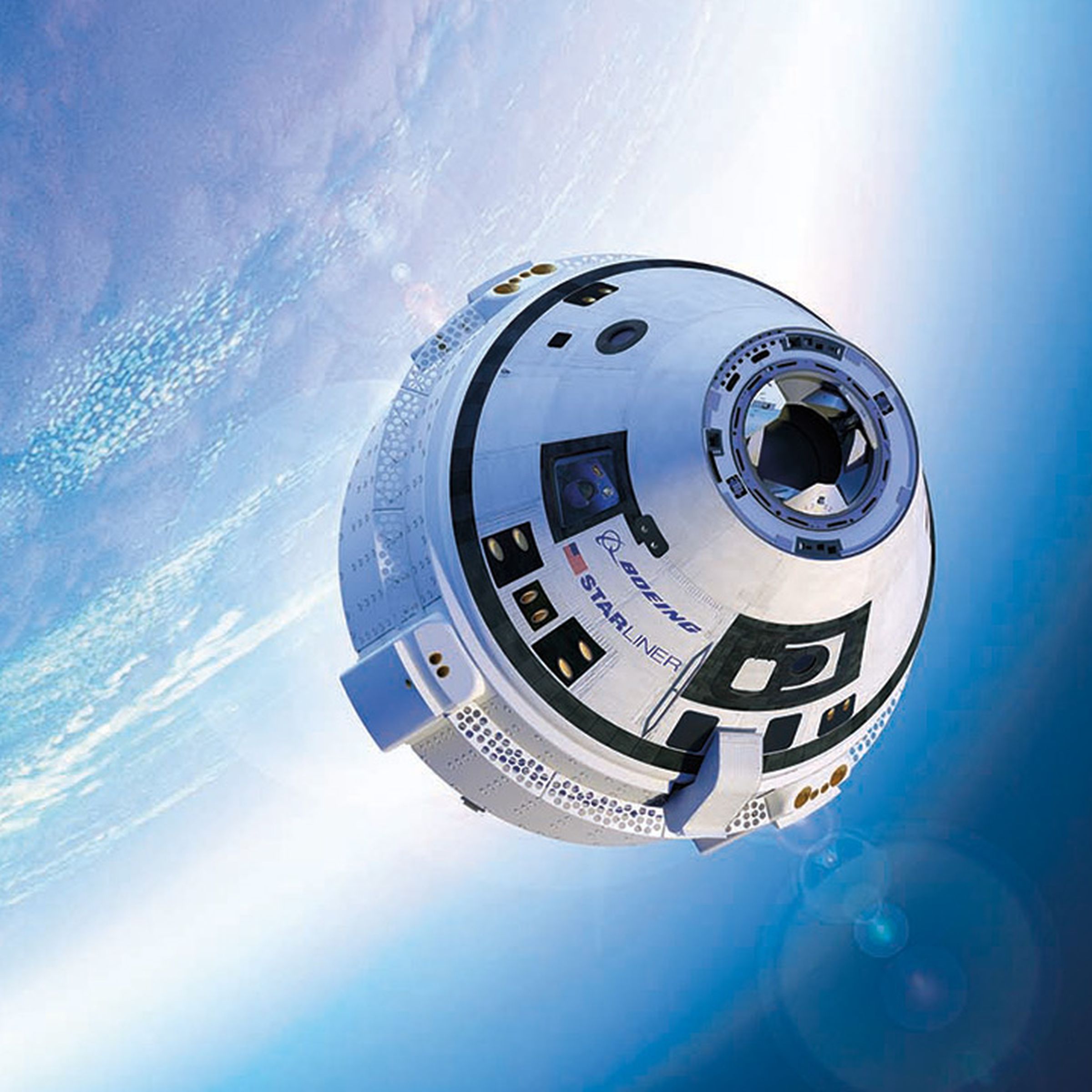 An artistic rendering of Boeing’s CST-100 Starliner