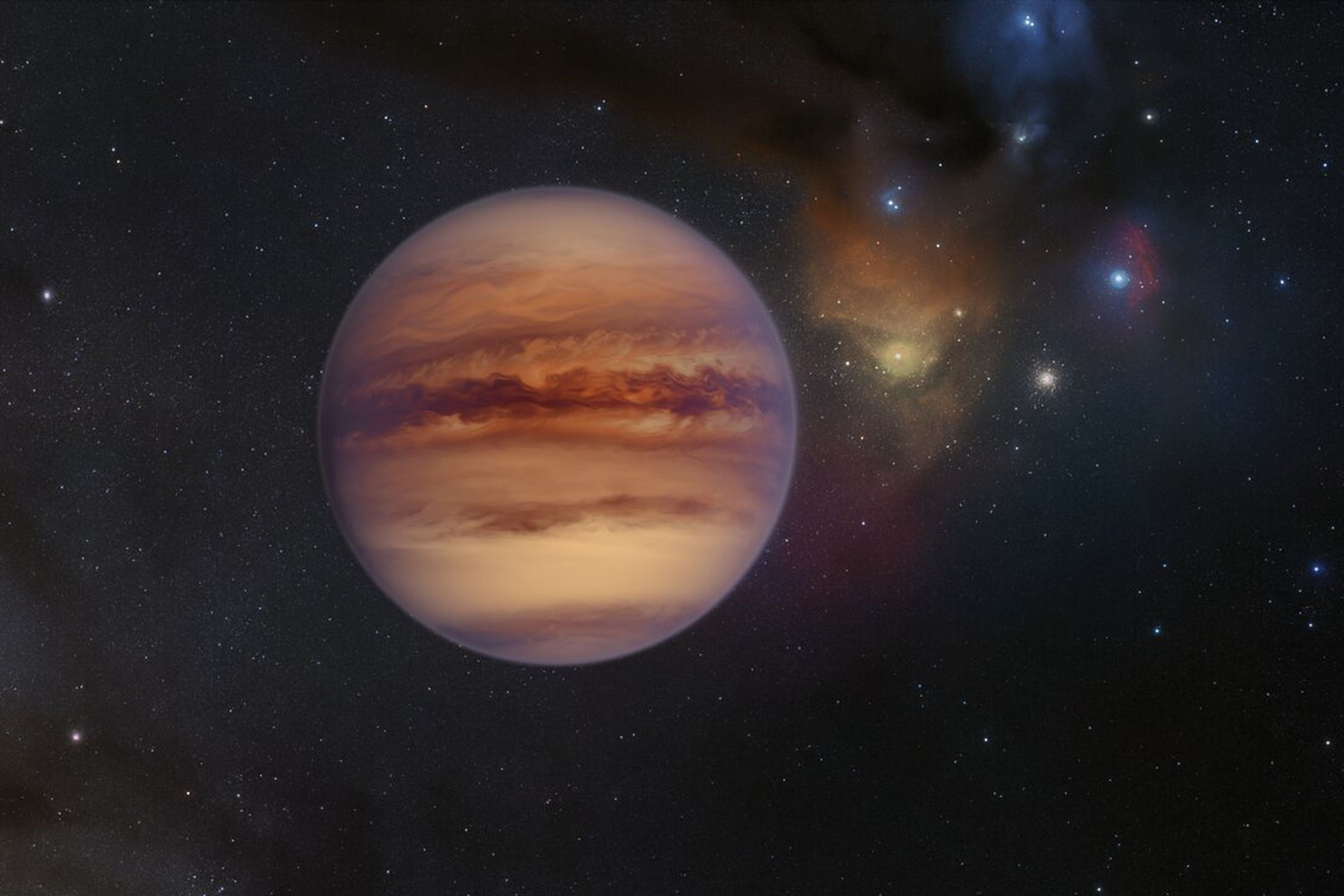 artist’s impression of a rogue planet in space