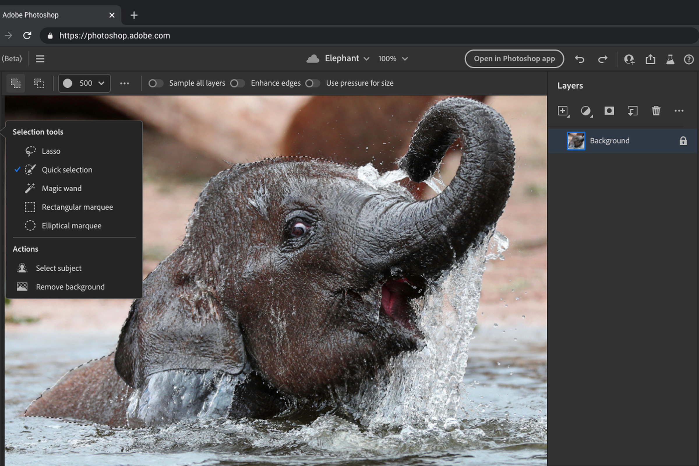 The beta of Photoshop on the web.