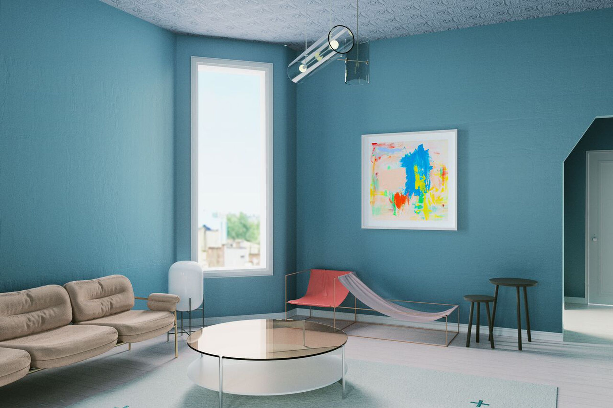 Interior trend #3- Muted Scandi Pastels, featuring artwork by Carolanna Parlato