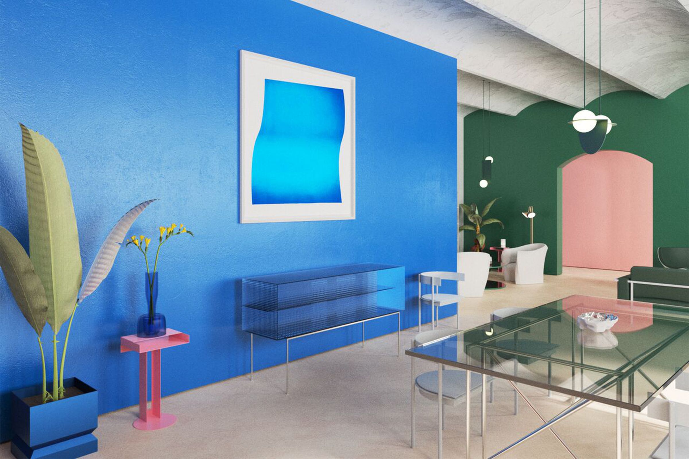 Interior trend #1- Color-Blocking, featuring artwork by Anne Senstad
