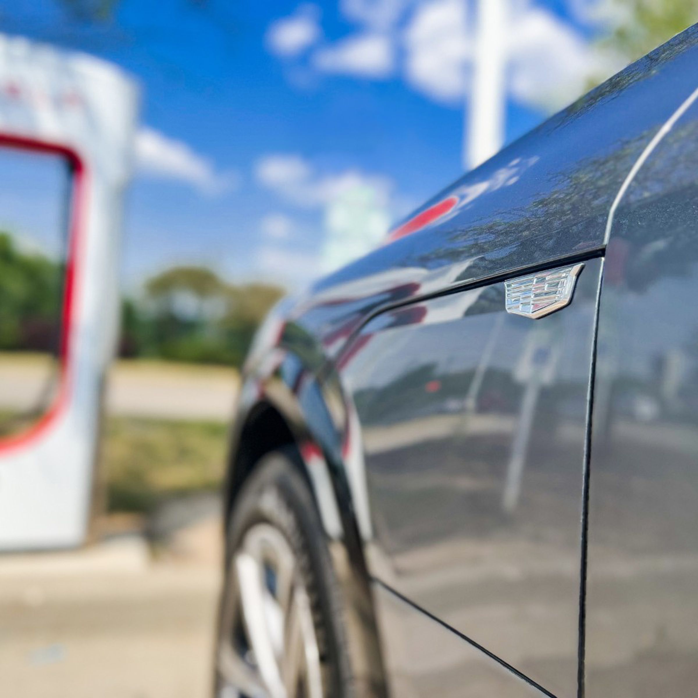 GM using a Tesla Supercharger