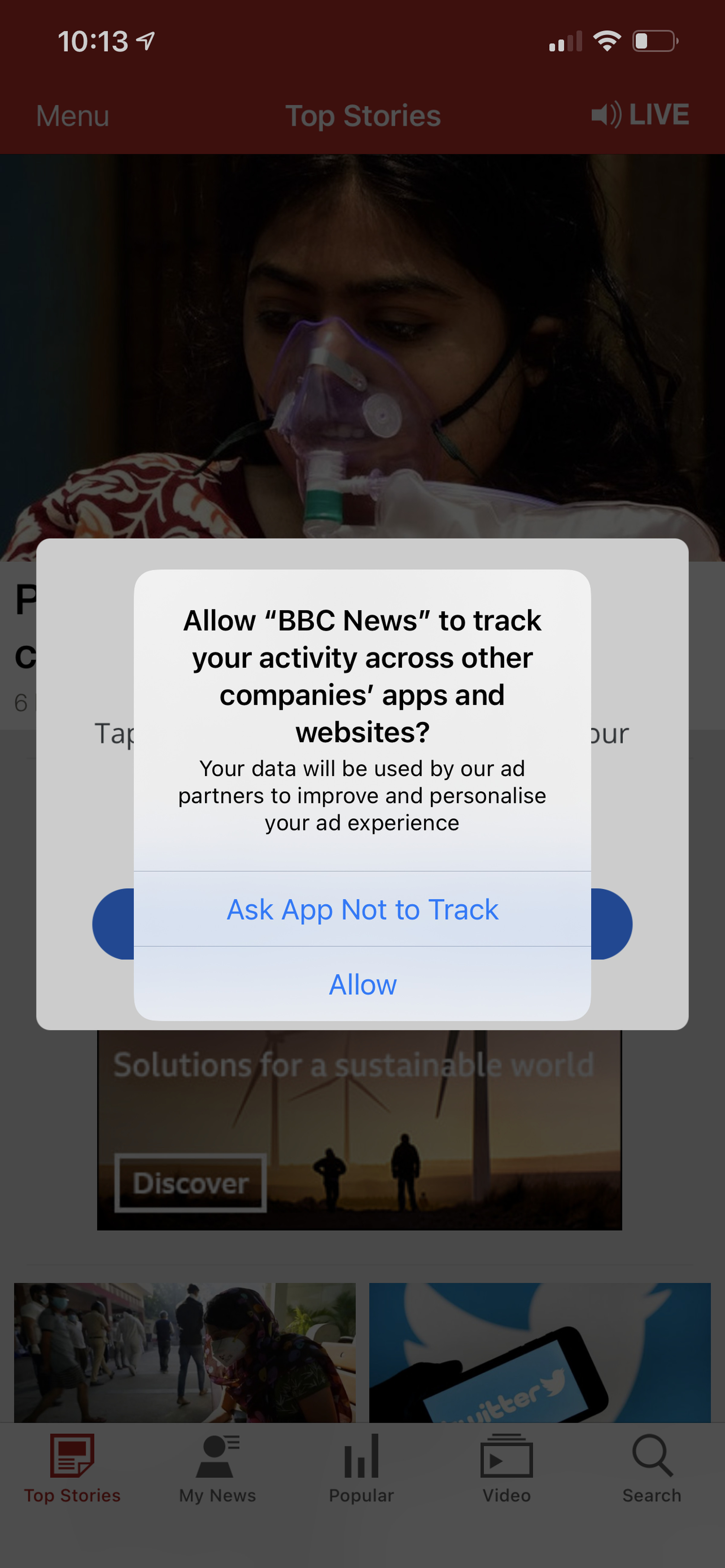 It’s up to you now whether to allow each app to track you or not.