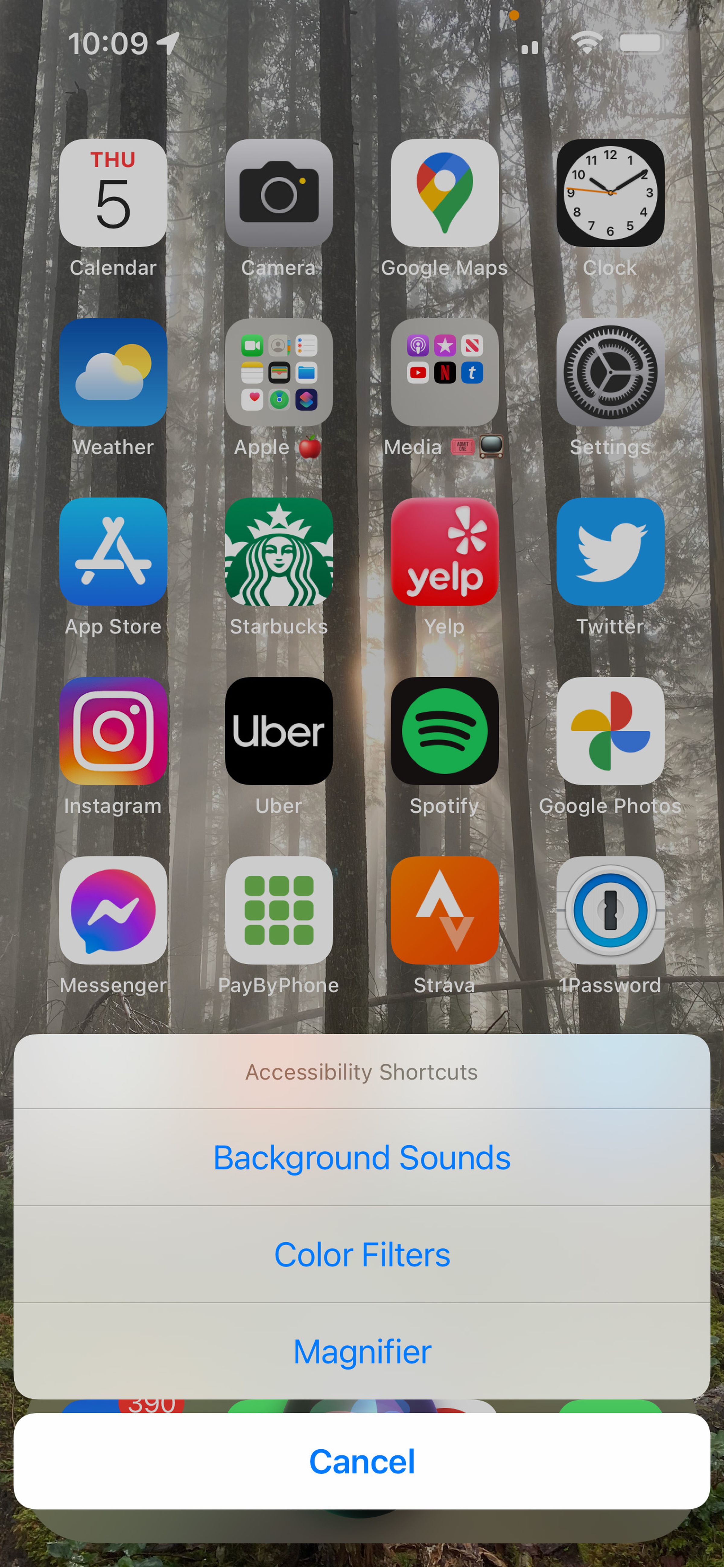 The functions you select will appear in a menu when you launch Accessibility Shortcut.