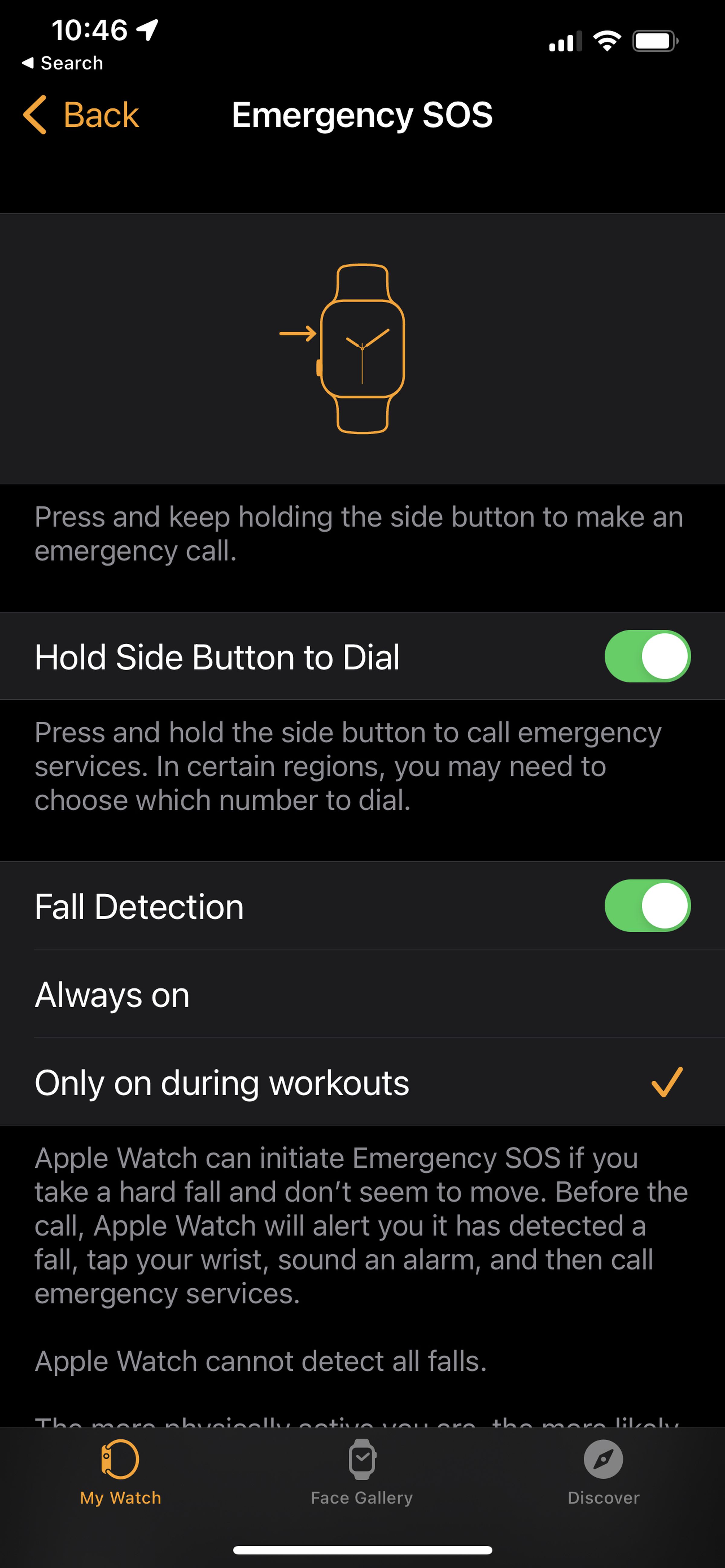 You can edit settings in the Watch app on your iPhone.