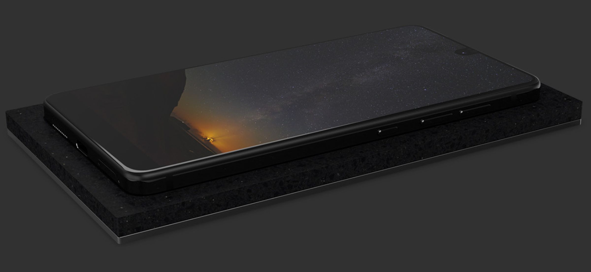 Essential Phone atop the Essential Phone Dock