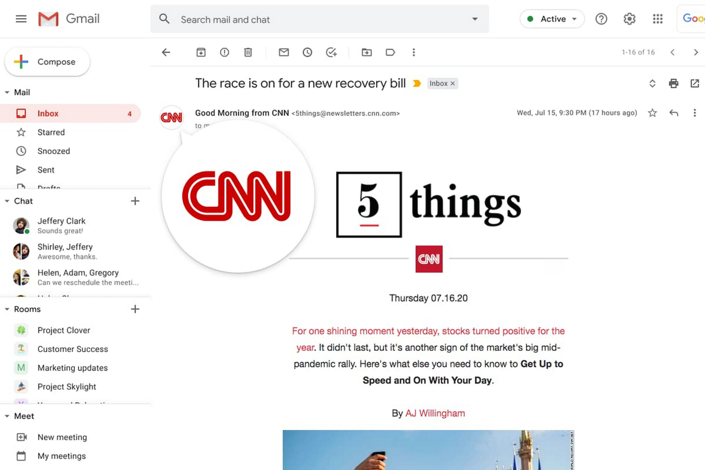 Here, CNN’s logo is shown so you know it’s coming from the news organization.