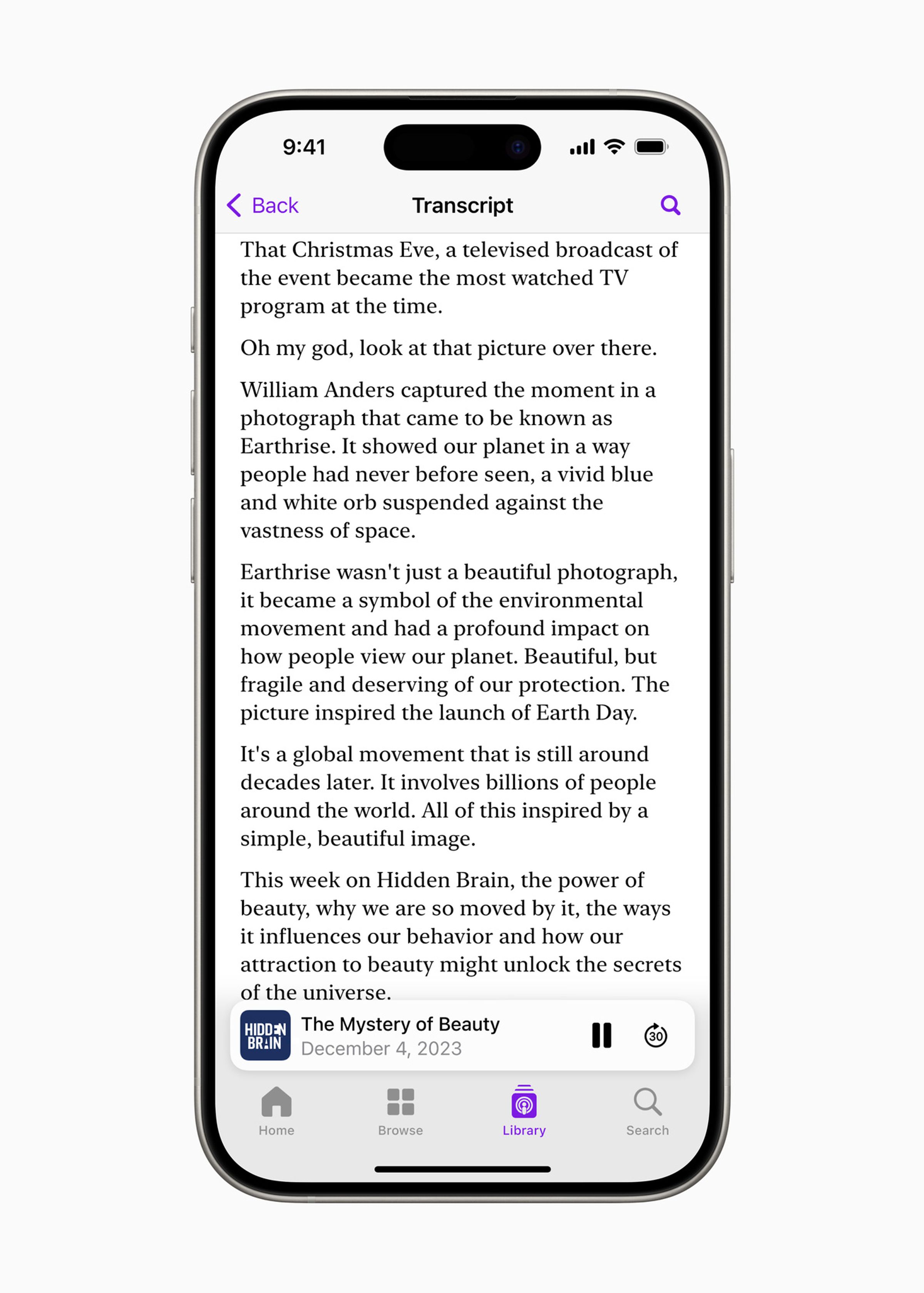 Transcripts are now on Apple Podcasts.