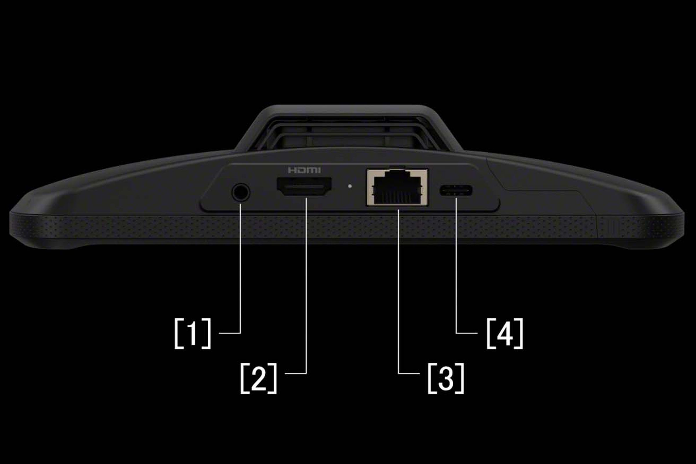 The four ports on the underside of the accessory.