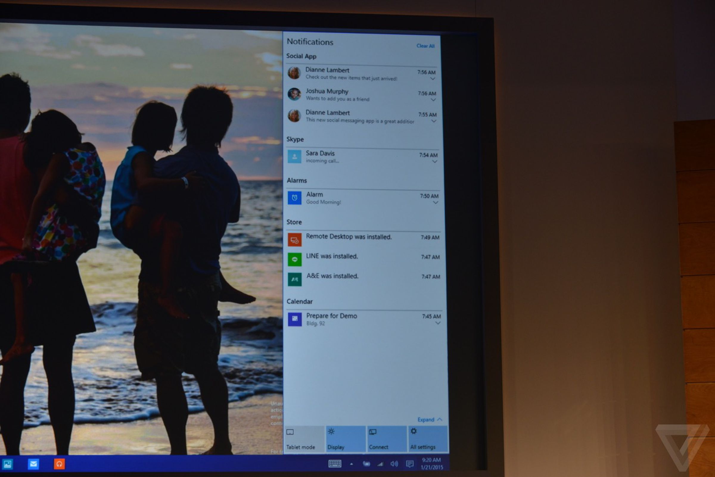 Microsoft Windows 10 desktop in photos