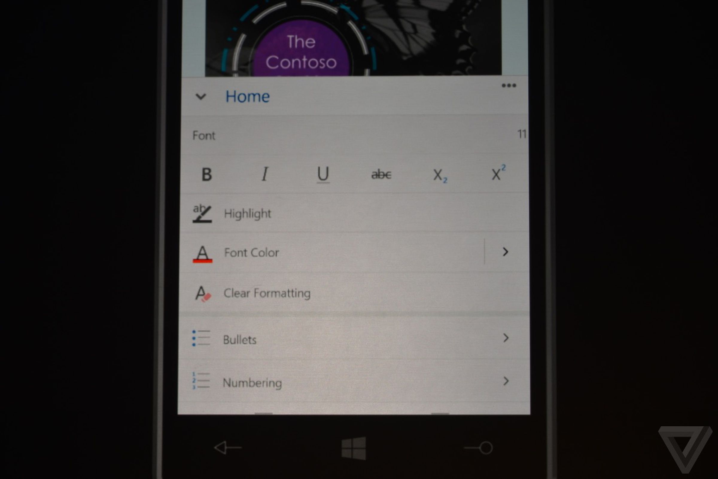 Office for Windows 10 phones and tablets in photos