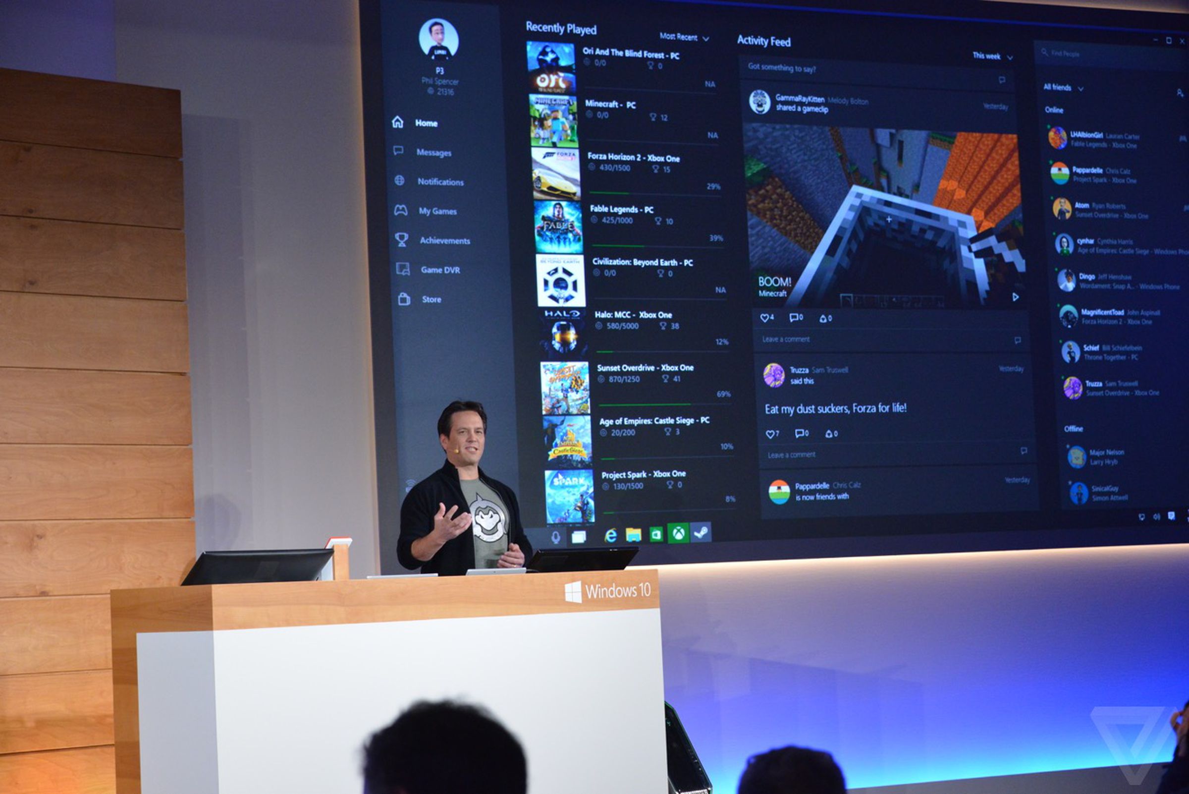 Microsoft Windows 10 Xbox app in photos