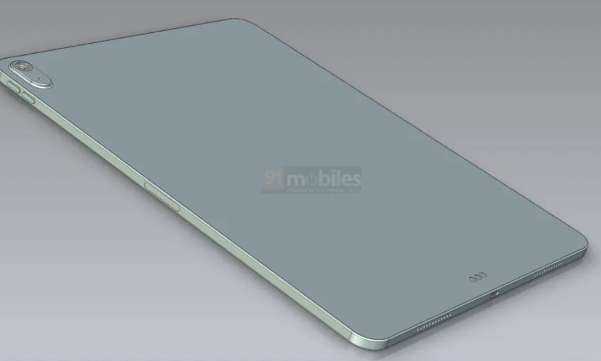 A CAD render of a 12.9-inch iPad Air.