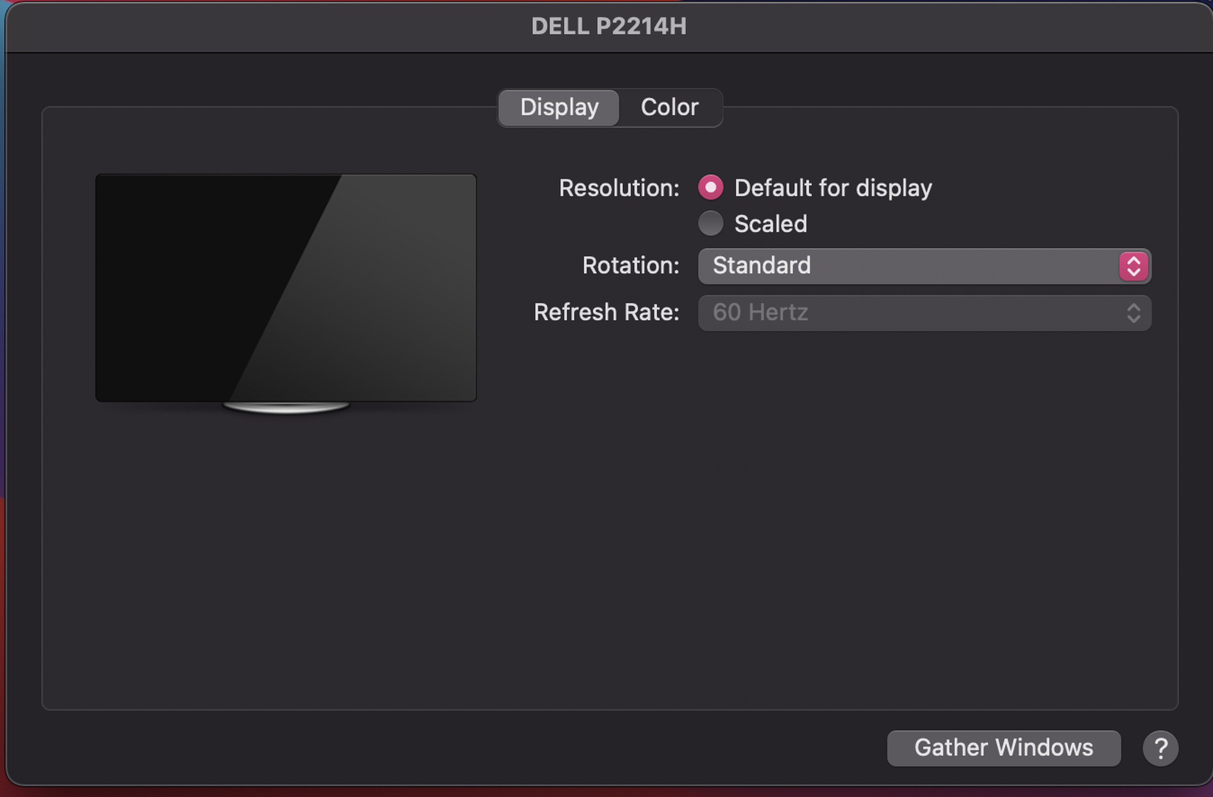 On a macOS system, find the “Rotation” setting for your specific display. 