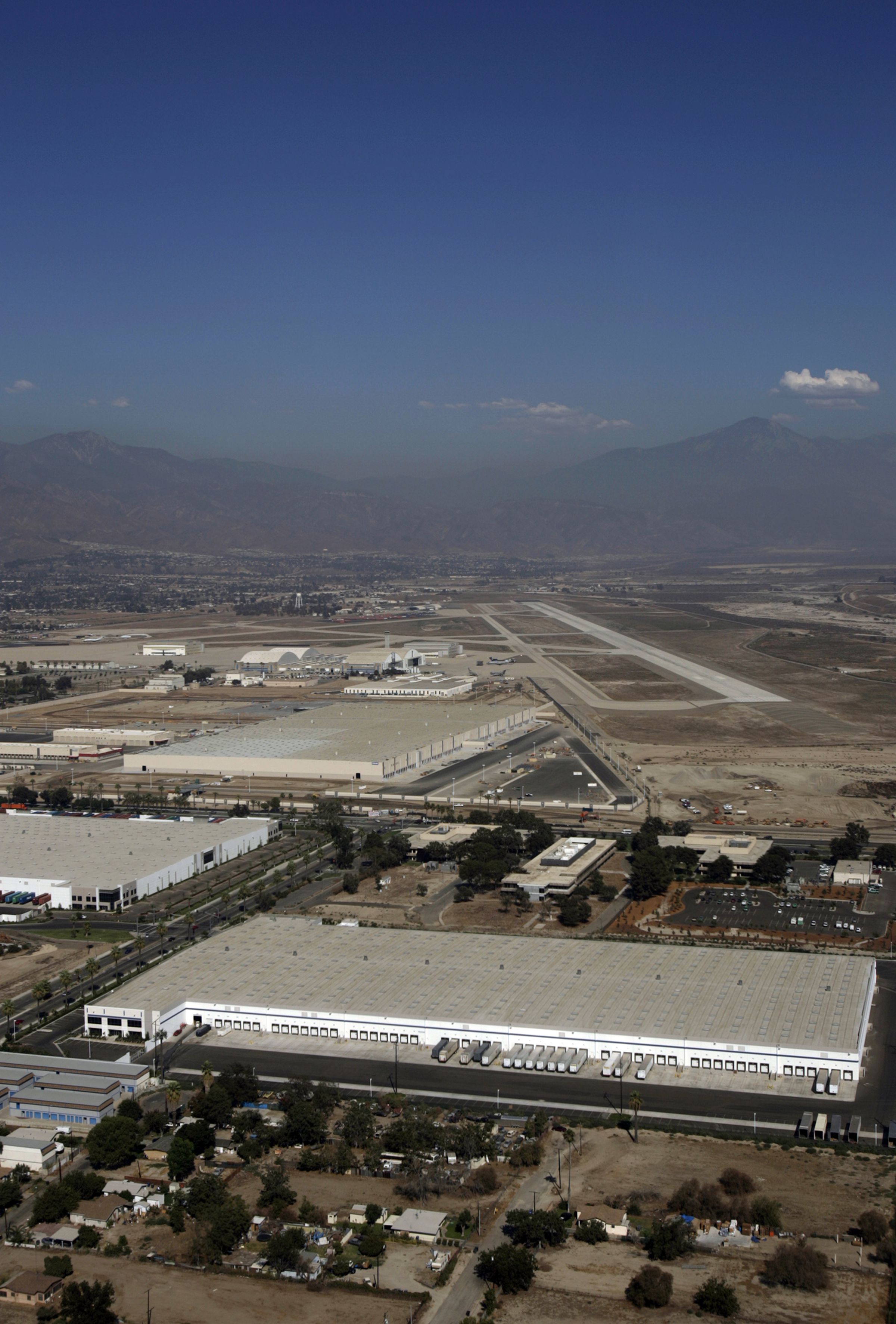 San Bernardino, Sept.07, 2007. An aerial view of San Bernardino International Airport which ha
