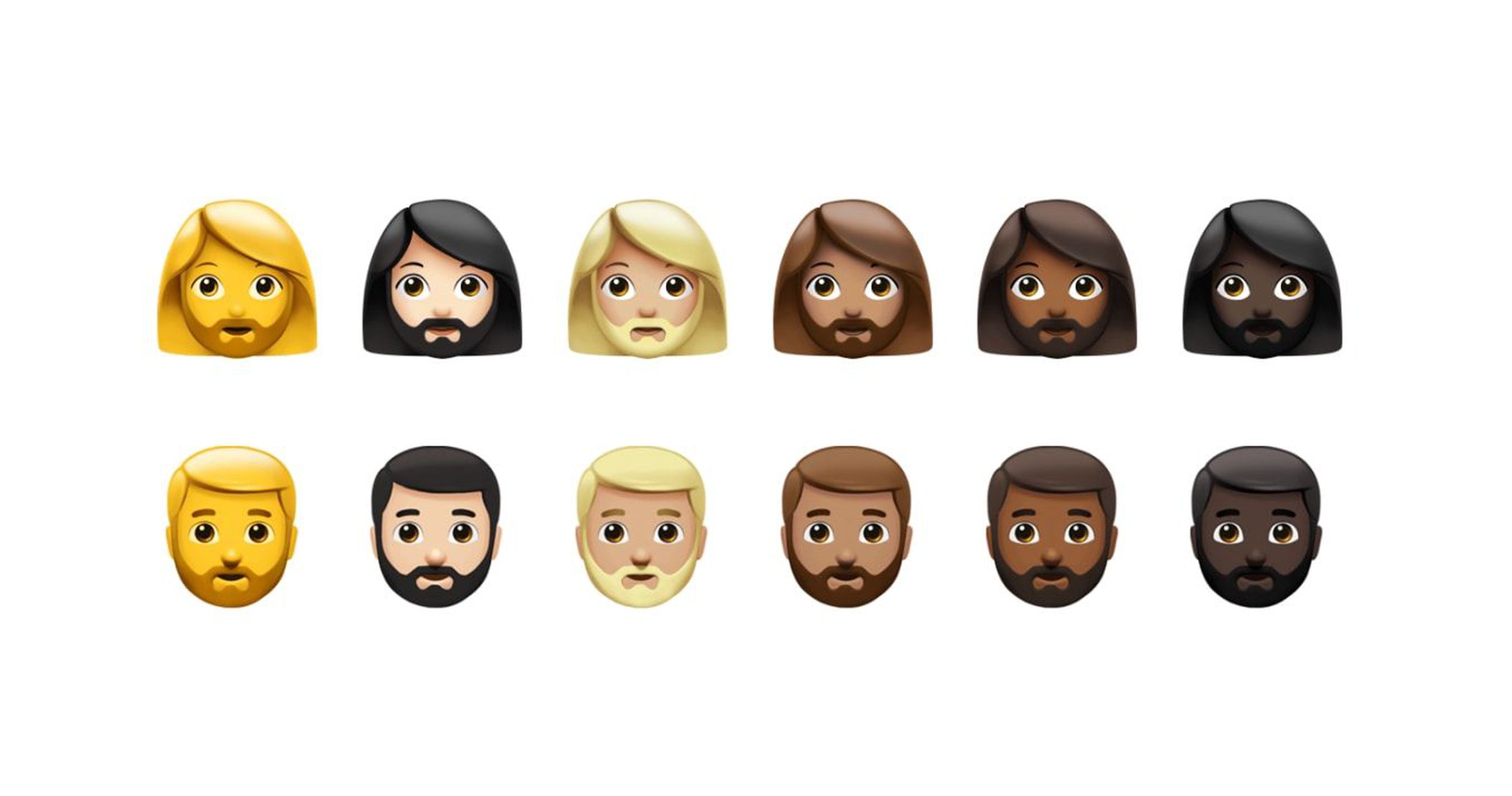 The various beard options in iOS 14.5.