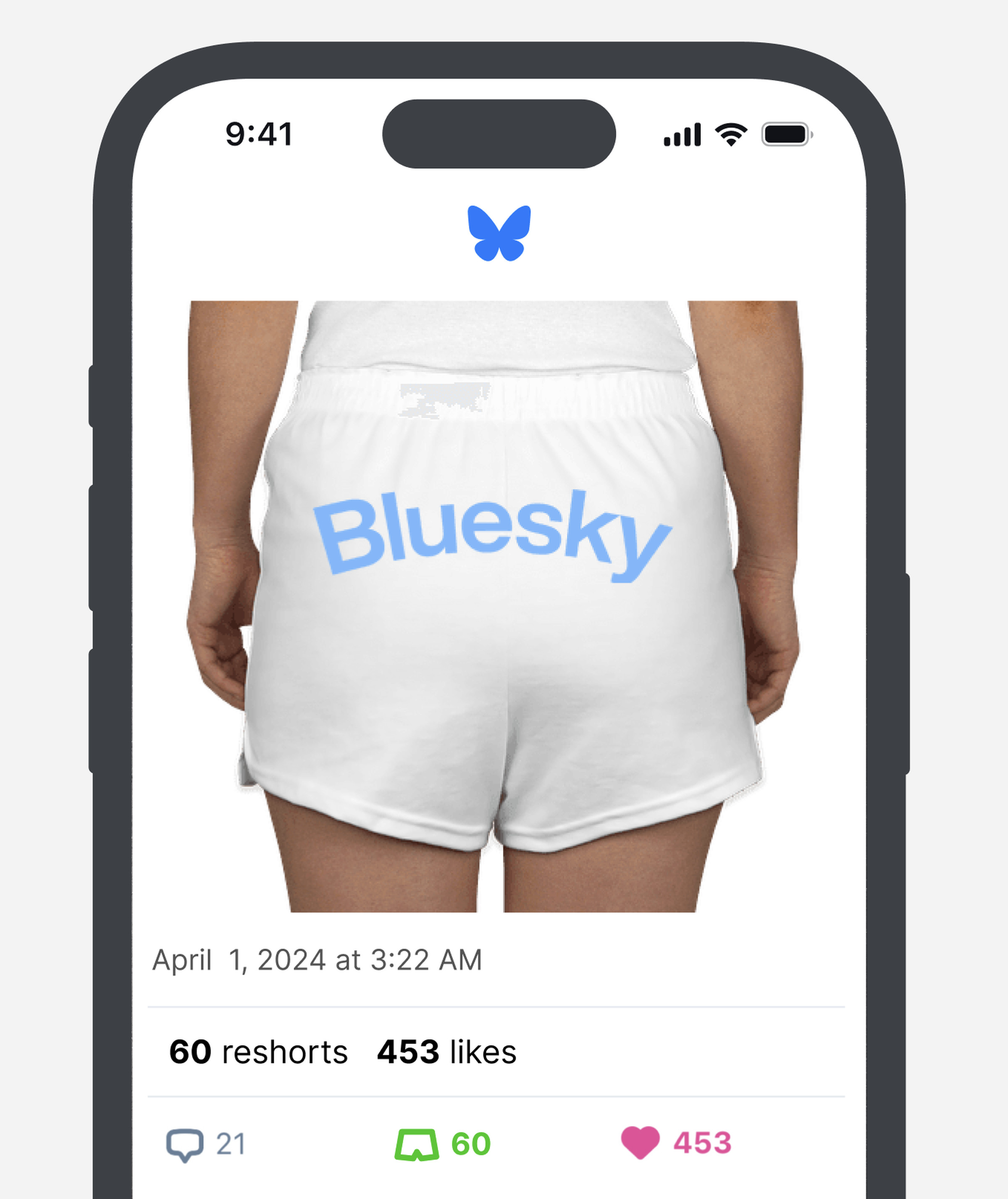 A screenshot of the ordering page for Bluesky shorts.